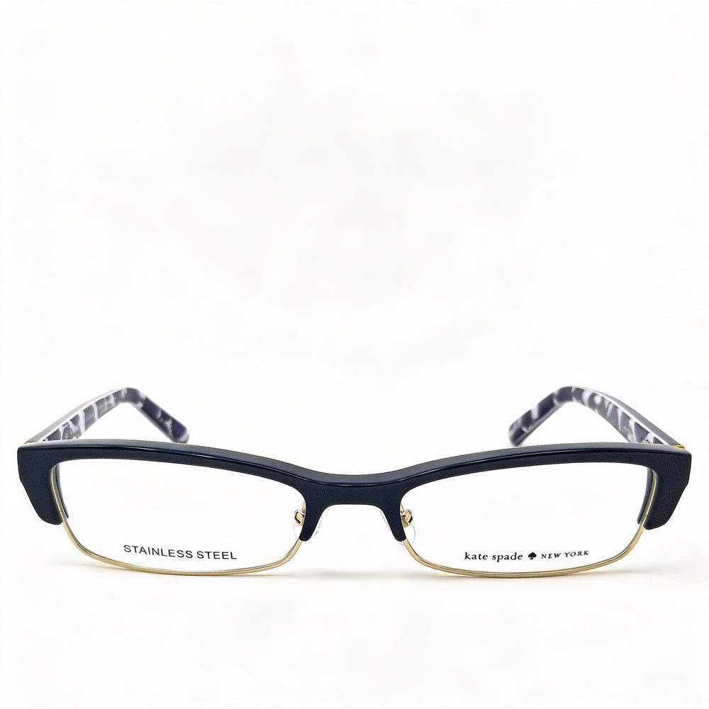 Gafas ópticas de plástico Kate Spade New York Joetta unisex con lunares azul marino, lentes transparentes, 52-18-135 mm