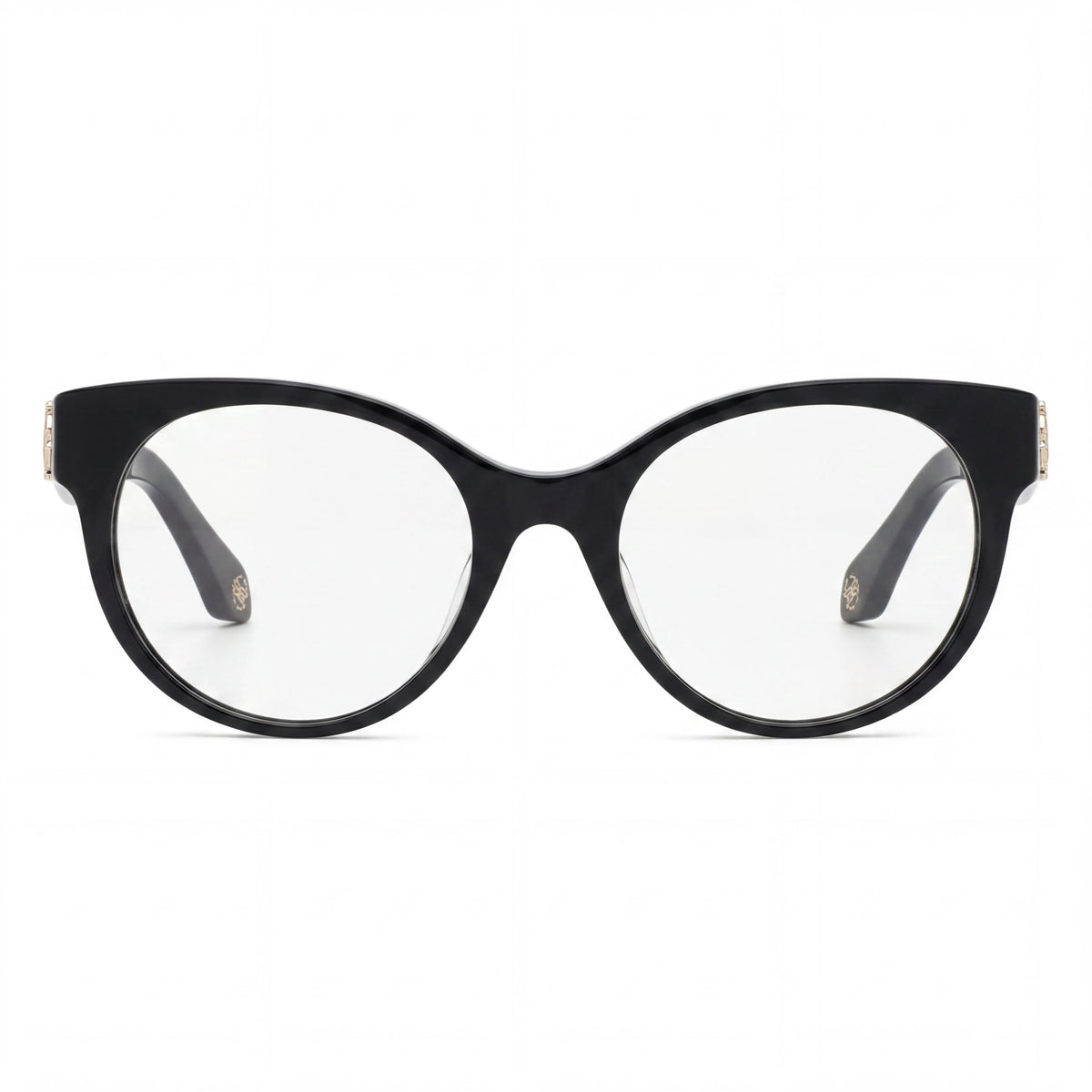 ROBERTO CAVALLI Gafas de mujer casuales de plástico, montura completa ovalada, Habana oscuro brillante, lentes negras brillantes 52-135-19, Photo 2