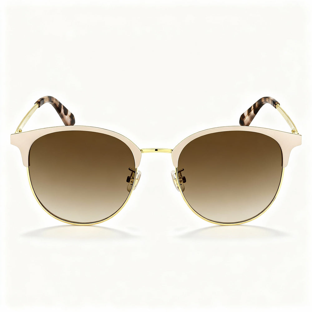 kate spade new york DELACEY/F/S Women's Metal Rectangular Pink Gold Non-Polarized Sunglasses Brown Shaded Gradient 54mm