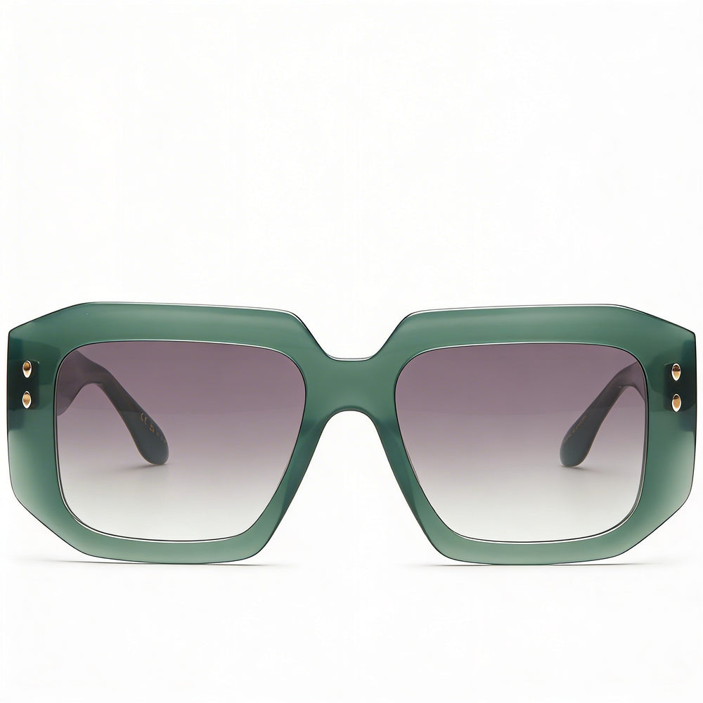 Gafas de sol clásicas Isabel Marant para mujer, de plástico verde, con montura completa, rectangulares y patillas largas, con lentes de policarbonato UV 400 de 53 mm