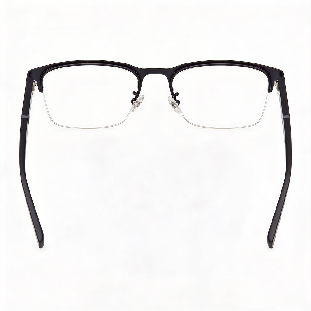 Timberland Rectangular Optical Frames for Men with Metal Frame in Black White and Clear Lenses 56mm