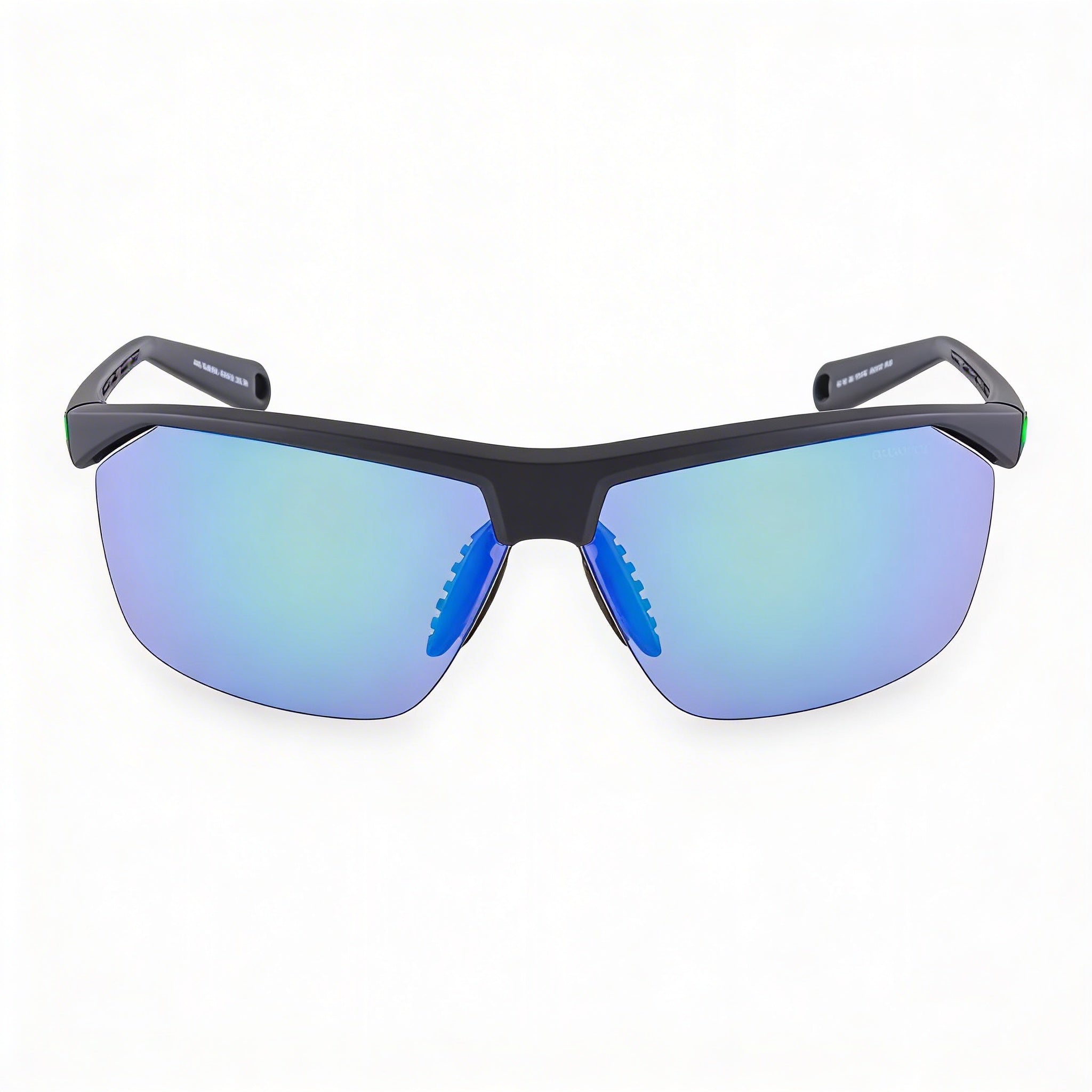Nike Wayfarers Unisex Rubber Frame Matte Black Rage Green Grey Green Mirror Non-Polarized Sunglasses, Photo 2