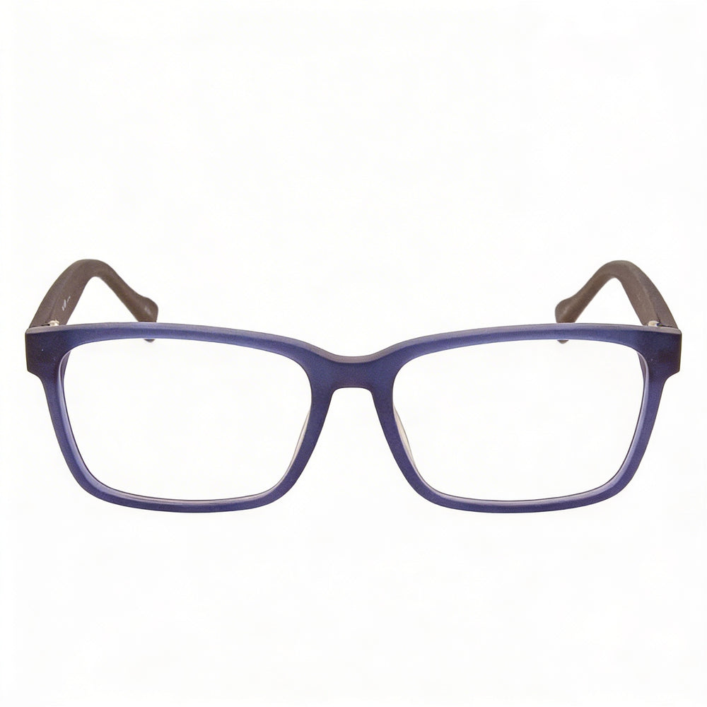 Gafas graduadas Hugo Boss HG 0182 unisex, montura de plástico azul mate, montura completa, cuadradas, con lentes de policarbonato, 55-16-140