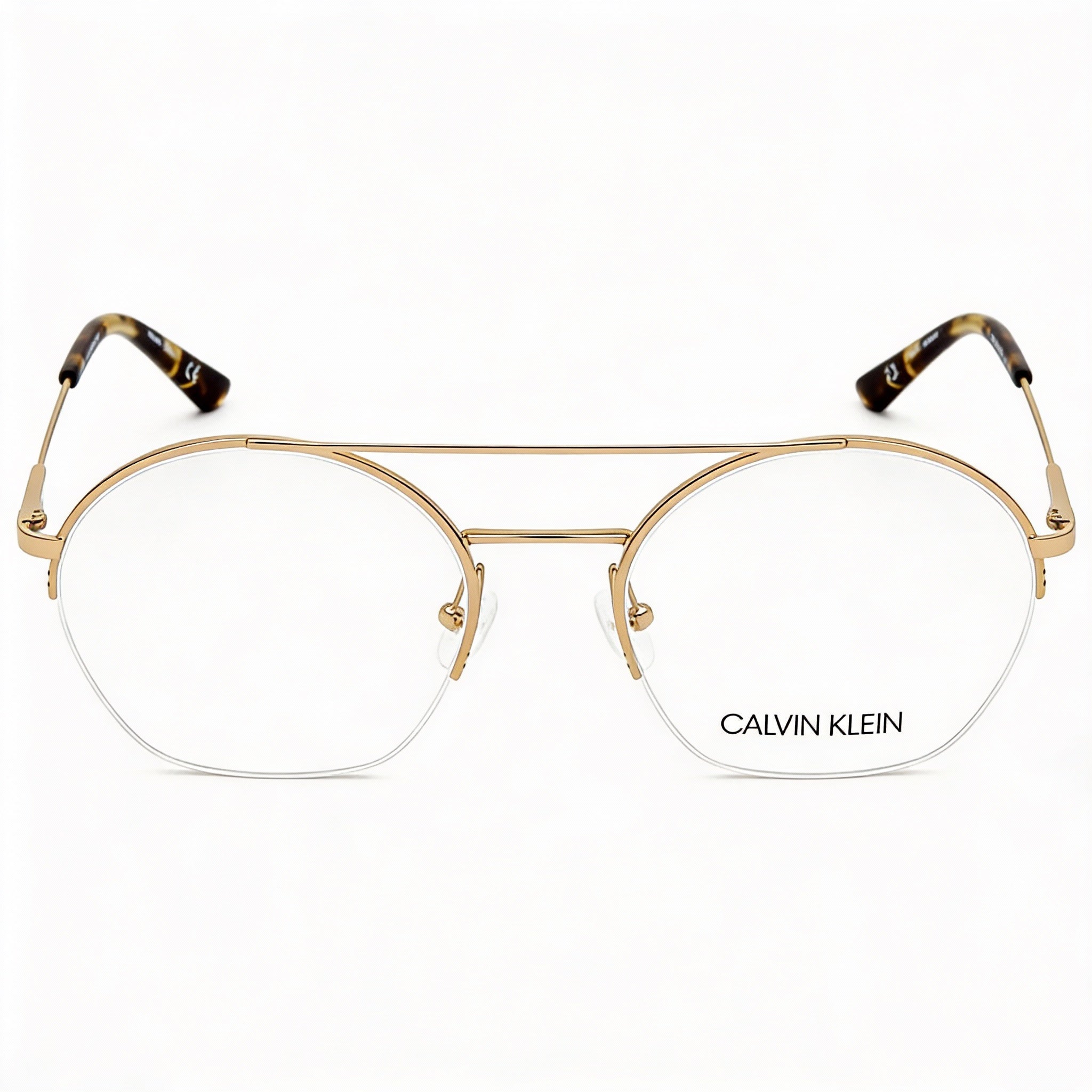 Calvin Klein Ck20110 Women's Gold Acetate Pilot Frame Eyeglasses with Polycarbonate Lenses 52-19-140mm, Photo 2