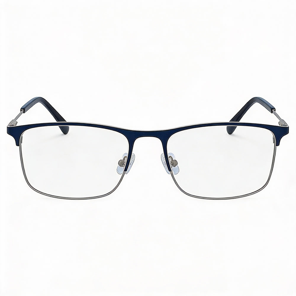 Lacoste L2252 Modern Unisex Metal Frame Eyeglasses in Matte Blue/Grey - 54mm Lens Width