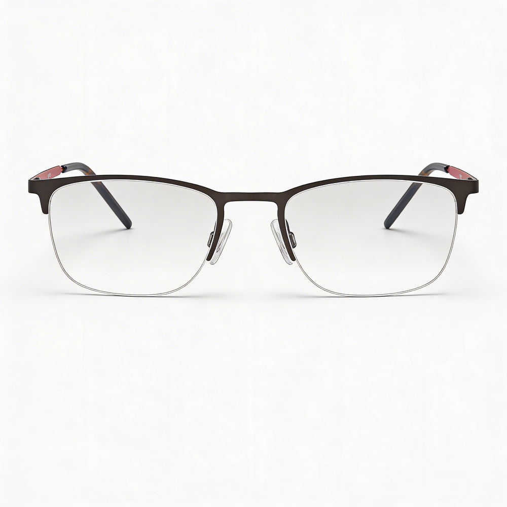 Montura de gafas Hugo Boss Hg 1019 unisex de aleación de acero en gris mate, para lentes graduadas, talla 53-20-145