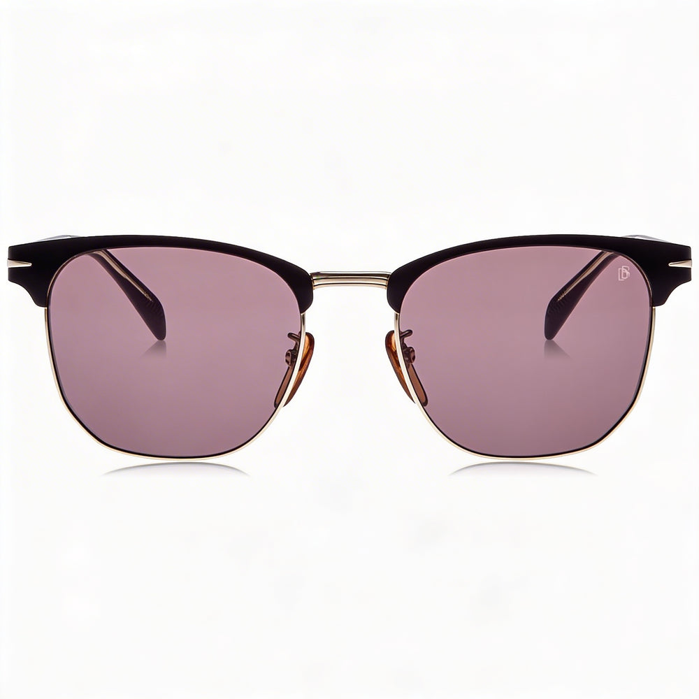 David Beckham Db 7057/F/S Unisex Alloy Steel Black Frame Non-Polarized Black Gold Lens Sunglasses 56mm