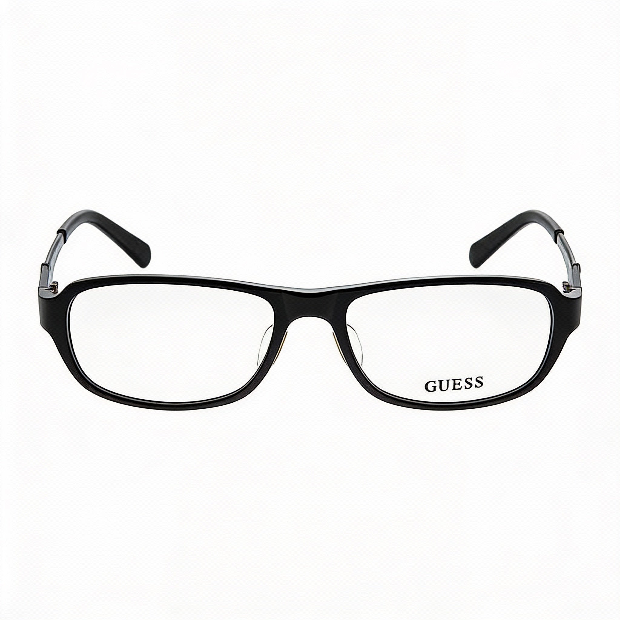 GUESS Unisex Dark Brown Plastic Frame Eyeglasses, Featuring Demo Lenses, 55mm Lens Width, 17mm Bridge, 145mm Temples, Photo 2