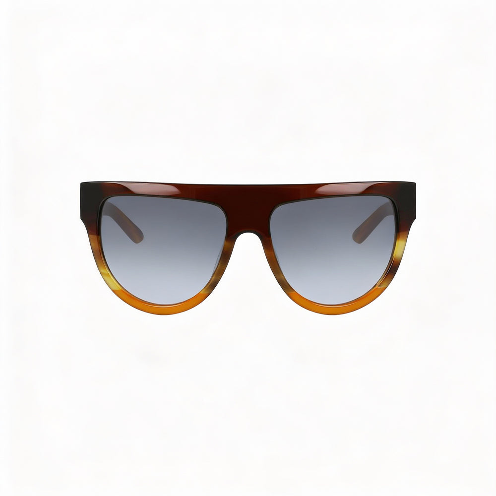 Dragon Alliance Square Women's UV Protection Sunglasses with Dark Brown Horn Grad Plastic Frame & Lumalens Smoke Gradient Lenses 58mm