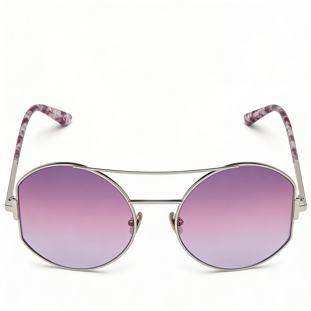Gafas de sol Tom Ford Contemporary para mujer, montura completa de aviador de metal paladio con lentes violetas degradadas, 60 mm