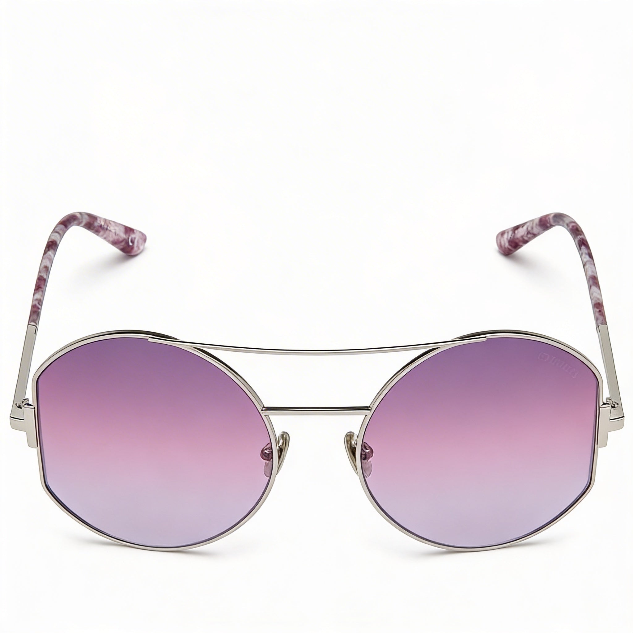 Tom Ford Contemporary Women's Palladium Metal Pilot Full Rim Sunglasses with Gradient Purple Lenses, 60mm, Photo 2
