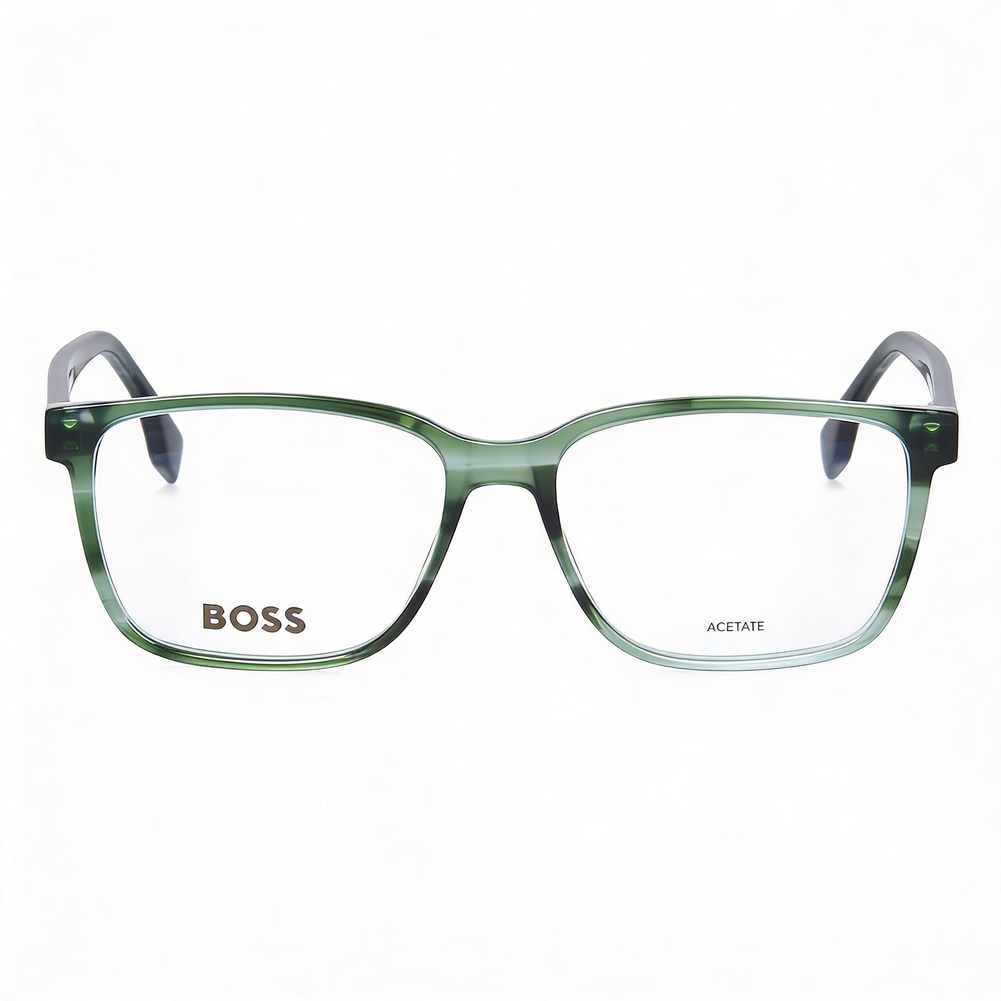 Hugo Boss Modern Men's Sunglasses with Green Horn Acetate Frame and Polycarbonate Lenses, Size 57mm, Photo 2