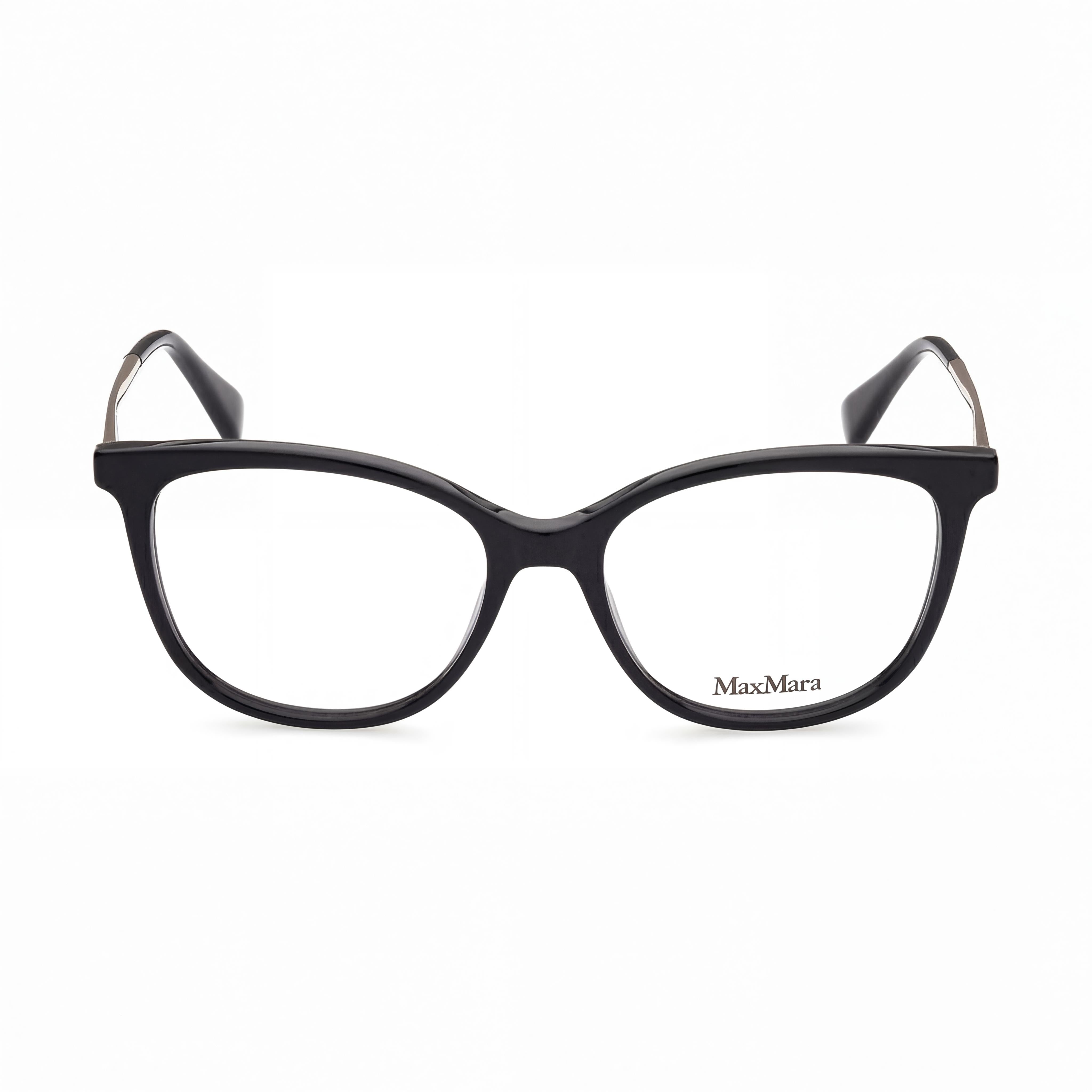Monturas de gafas MaxMara Full circle para mujer de plástico pantografiado negro de montura completa con lentes transparentes 52mm, Photo 2