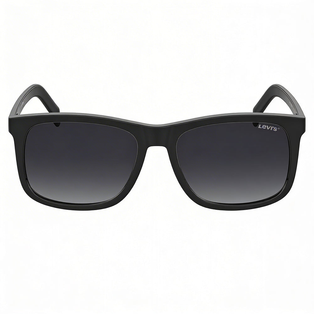 Gafas de sol Levi's modernas para mujer, montura de poliamida ecológica negra con lentes degradadas gris oscuro, ancho de lente de 56 mm, protección UV