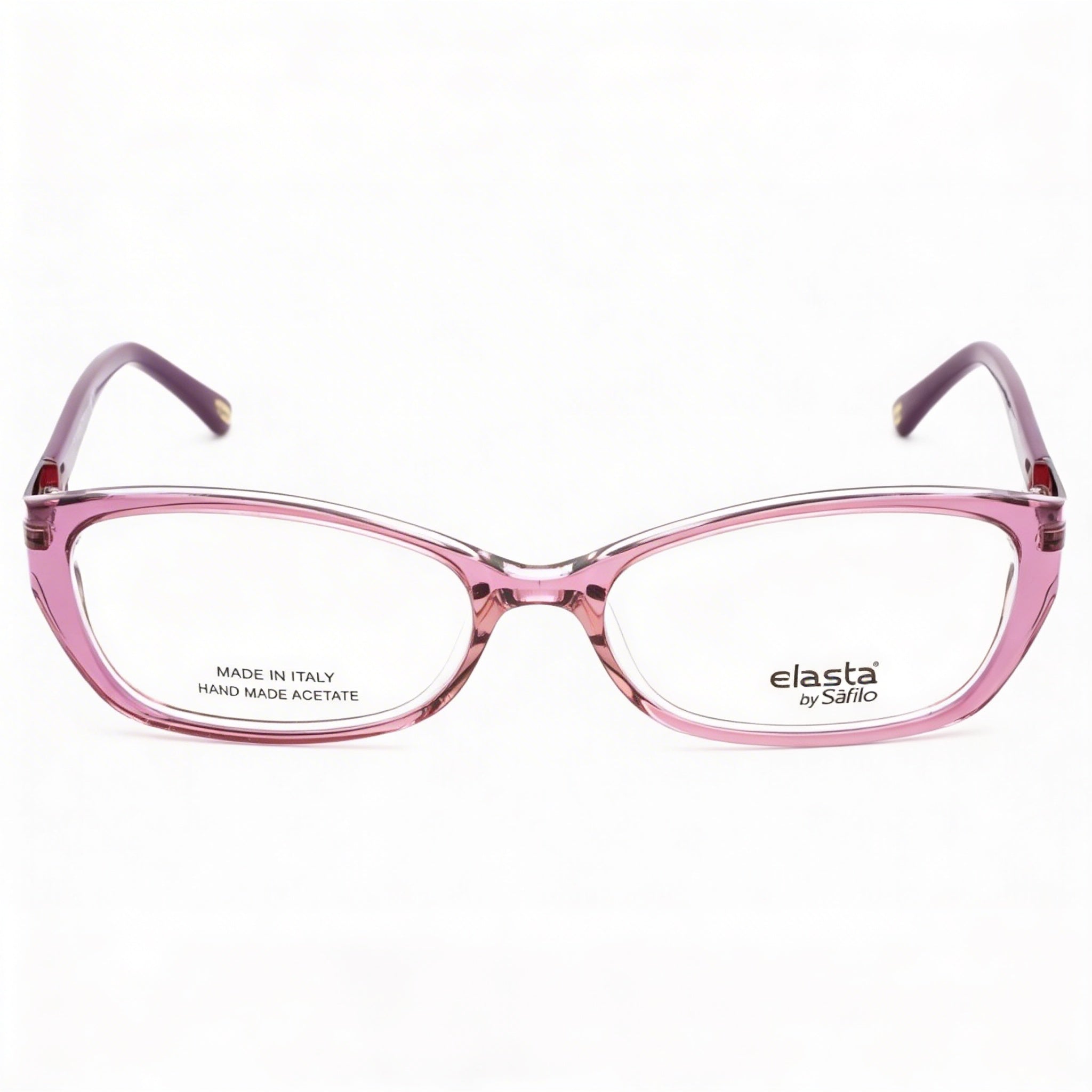 ELASTA 5798 Women's Rectangular Full Rim Plastic Frame Eyeglasses in Plum with non- Lenses 53mm, Photo 2