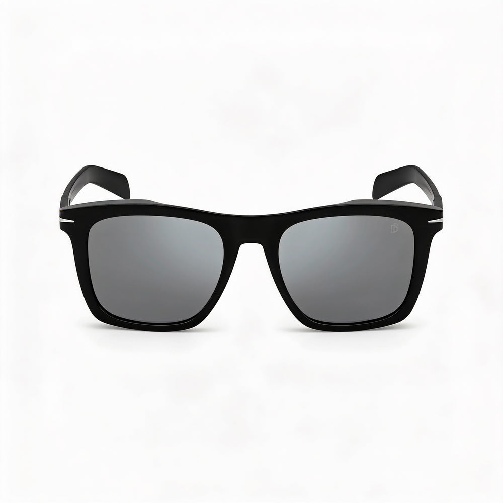 David Beckham Db 7000/S Unisex Sunglasses with Acetate Frame, Black, Non-Polarized Silver Mirror Lenses 51