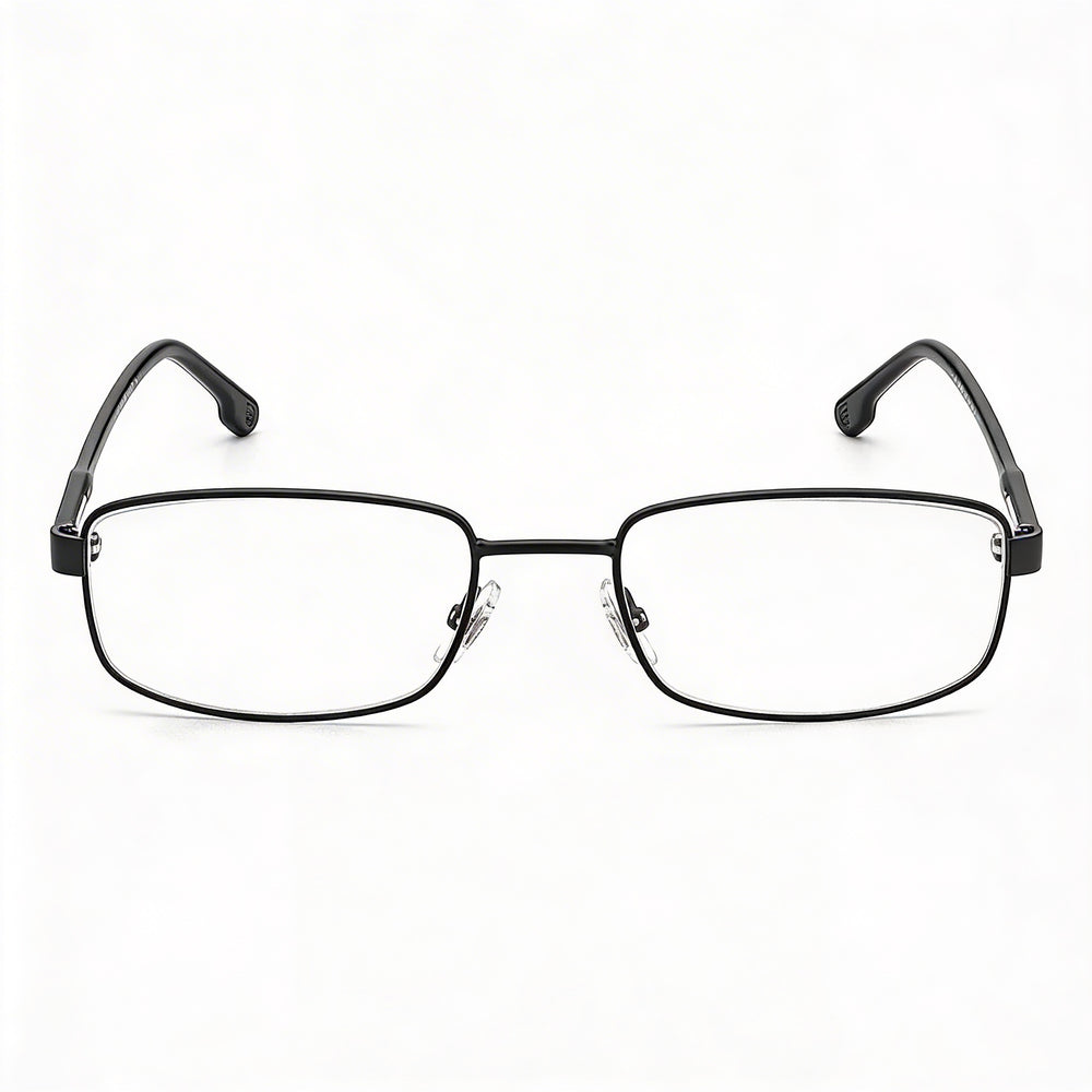 Gafas graduadas Carrera Carrera 264 unisex con montura de acero de aleación negro mate, lentes de policarbonato, ancho de lente de 55 mm