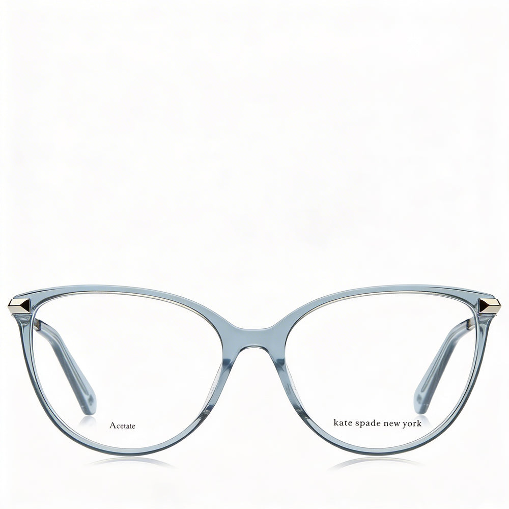 Gafas Kate Spade New York Modern Cat Eye de acetato azul transparente para mujer, montura completa, 54-16-140
