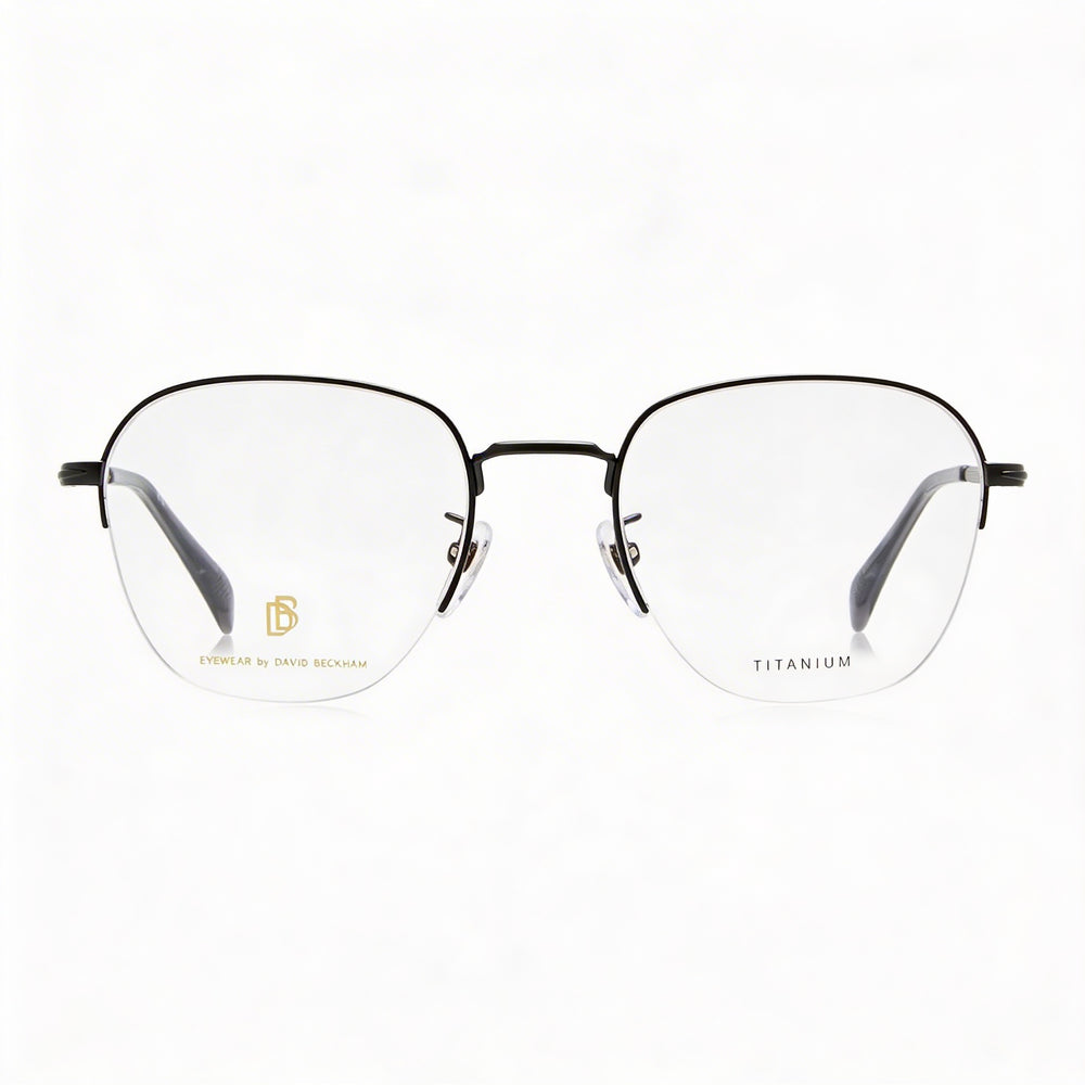David Beckham Db 1109/G Men's Lightweight Titanium Frame Dark Ruthenium Black Eyeglasses 52mm