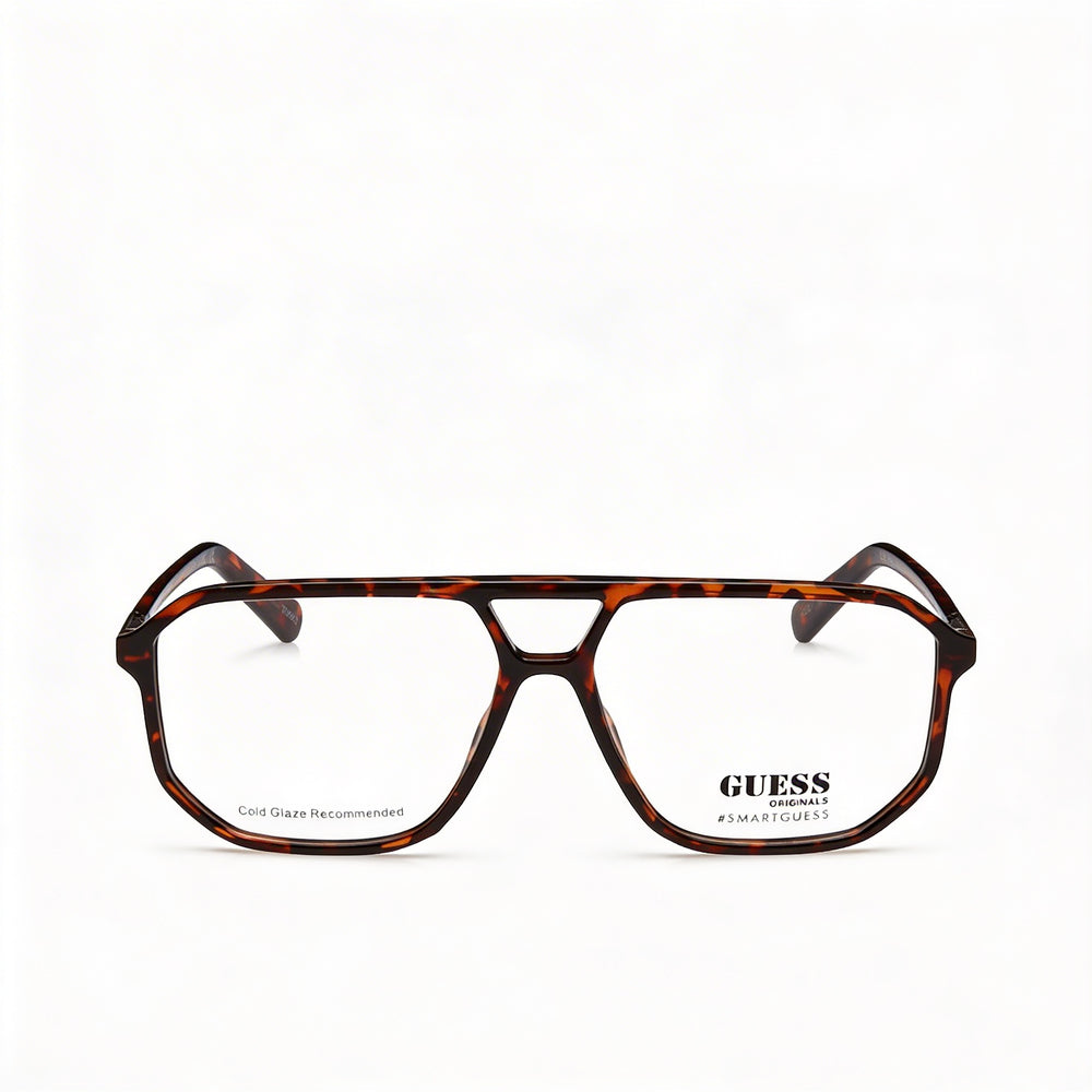 Guess Women's GU8252 Navigator Dark Havana Plastic Demo Eyeglasses 57-14-145