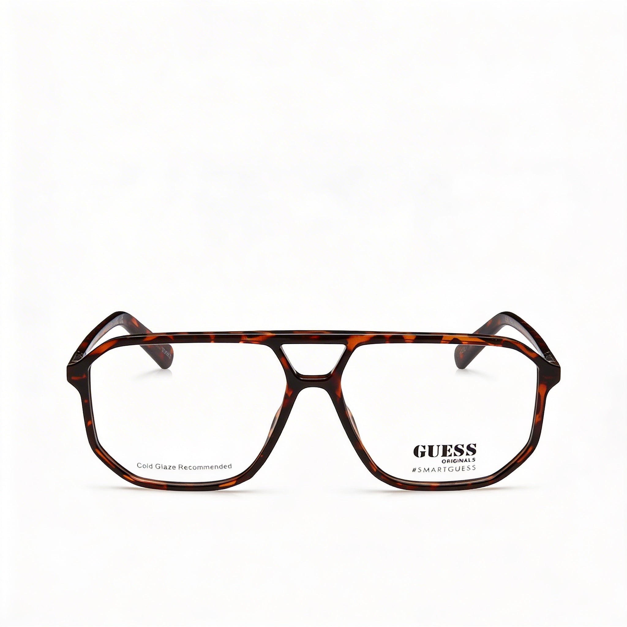 Gafas de plástico Guess GU8252 Navigator Havana oscuro para mujer, talla 57-14-145, Photo 2