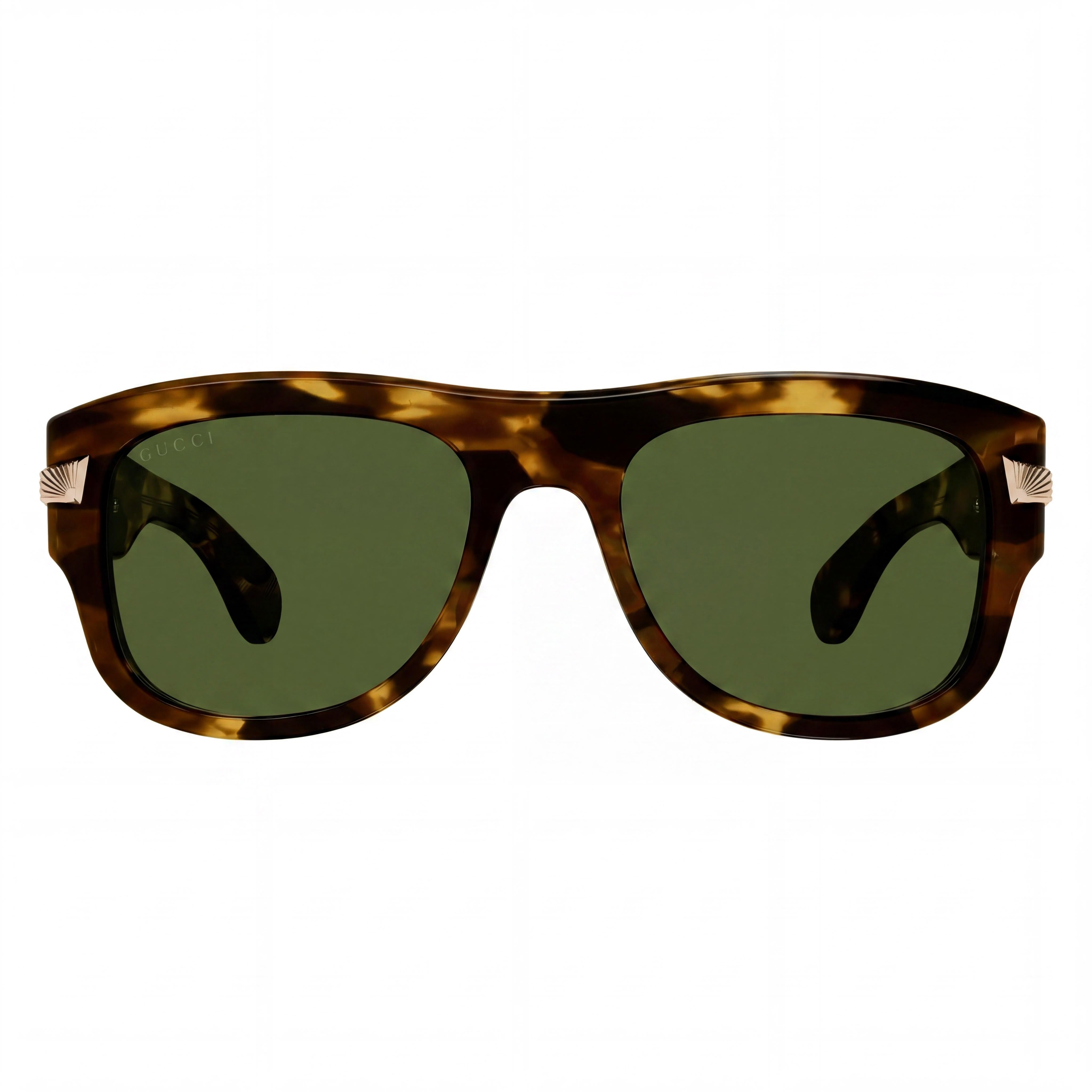 Gucci Model Casual Men's Sunglasses with Acetate Havana Frame and VERDE Lenses, 54mm Lens Width, Photo 2