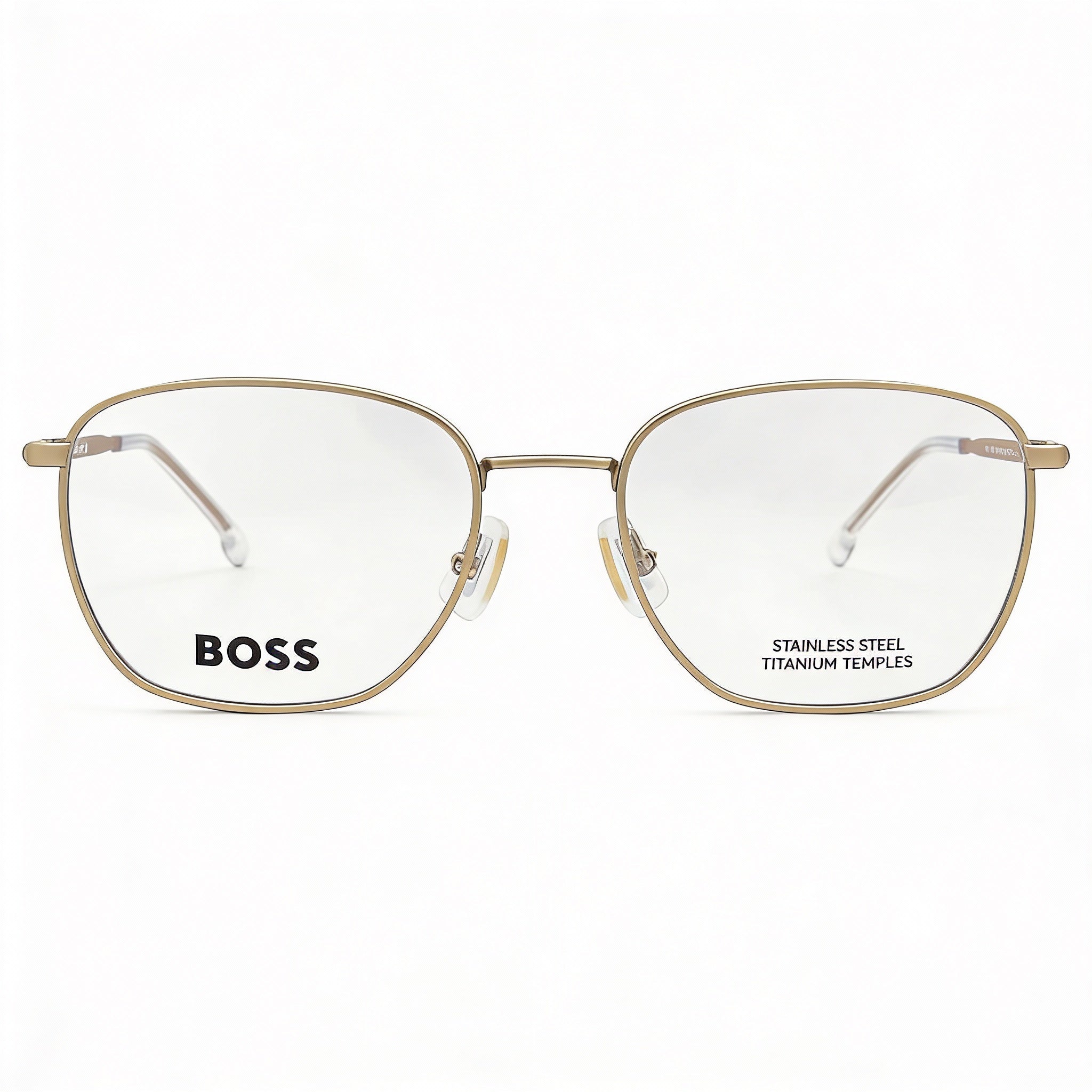 Hugo Boss 1415 Modern Unisex Metal Frame Polycarbonate Lens Non-Polarized Sunglasses Matte Gold 55mm, Photo 2