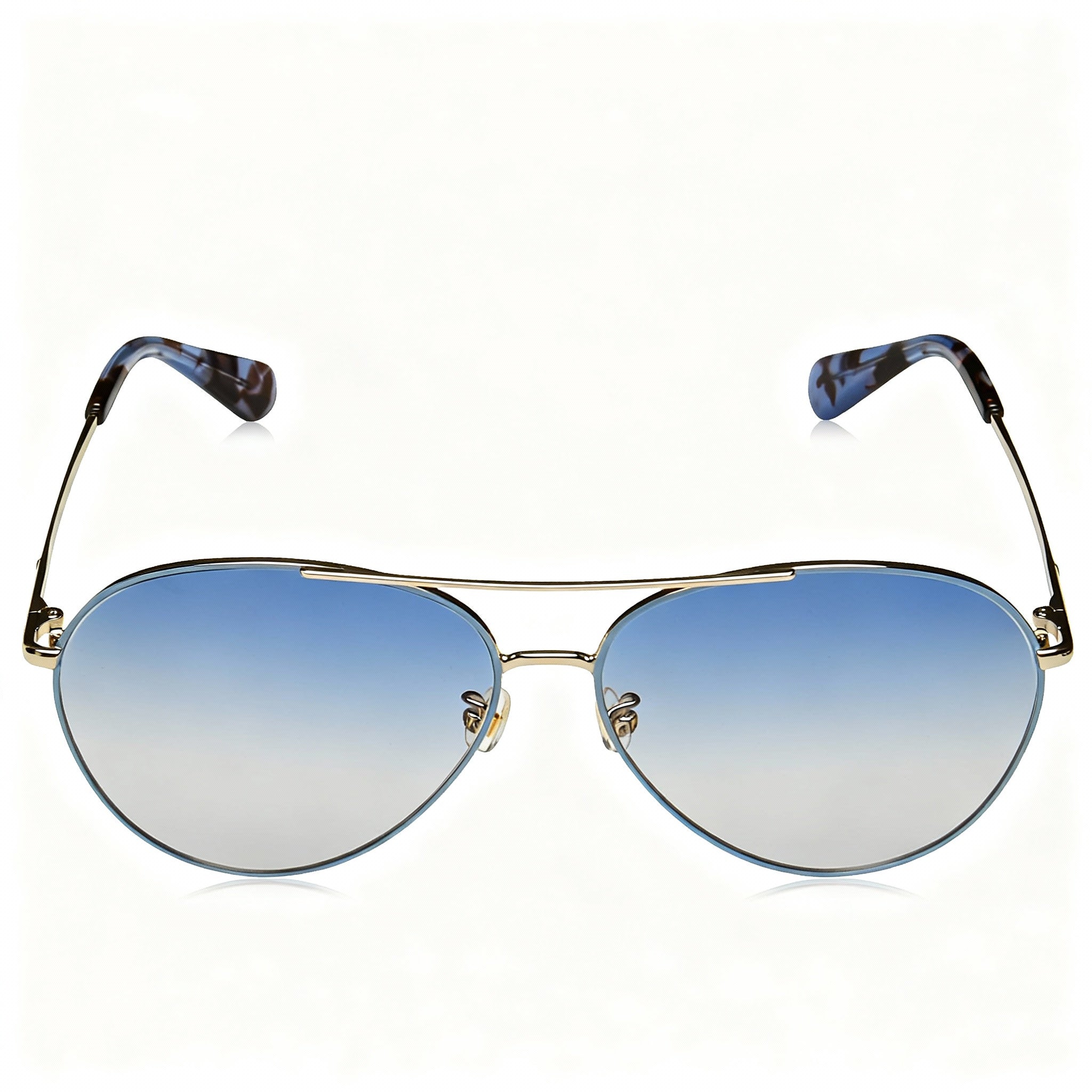 kate spade new york Carolane/F/S Women's Pilot Blue Gold Metal Frame Blue Lens Sunglasses 61-13-140mm