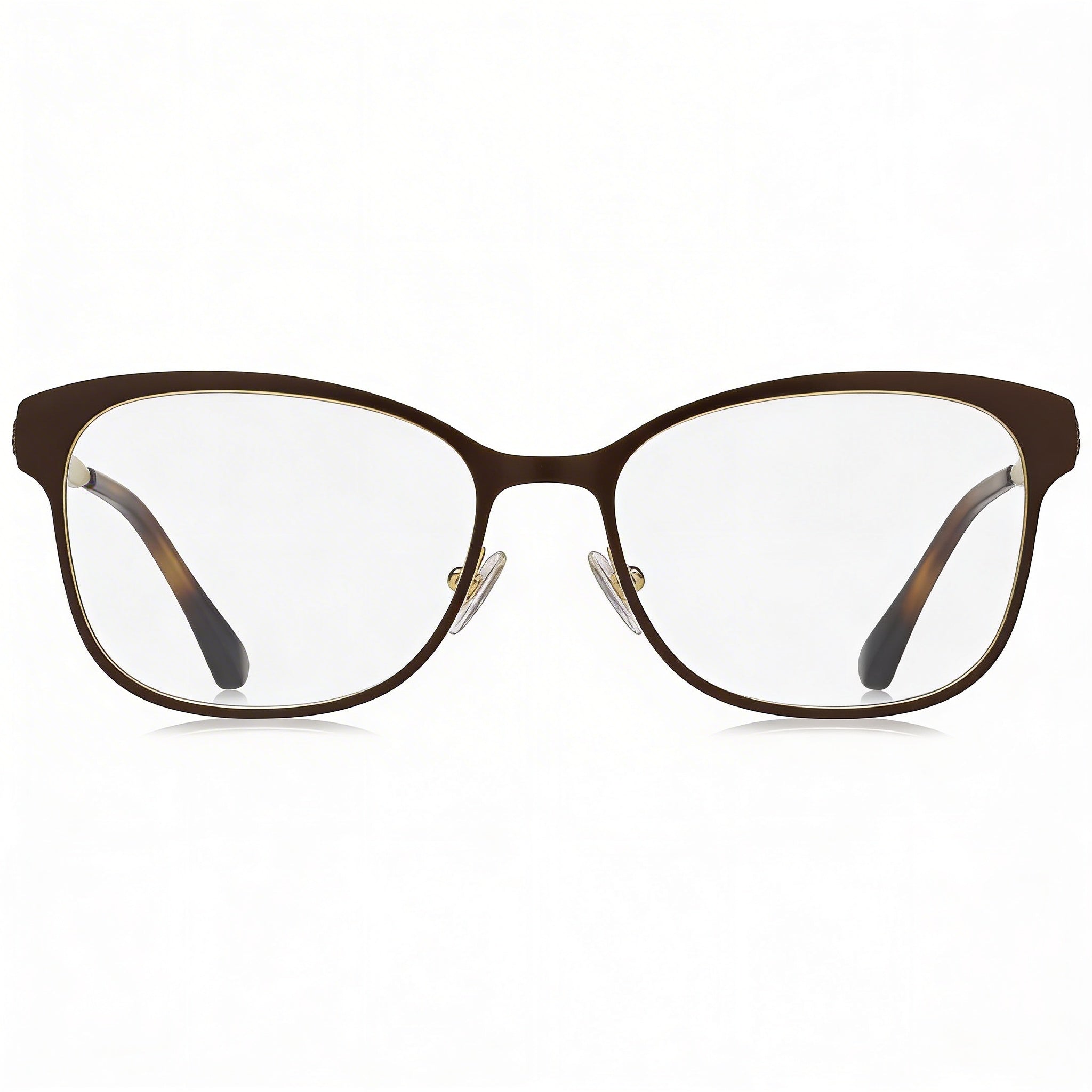 Jimmy Choo Women's Brown Metal Fashion Glasses with Swarovski Crystals Rectangular Clear Lens 54-16-145, Photo 2
