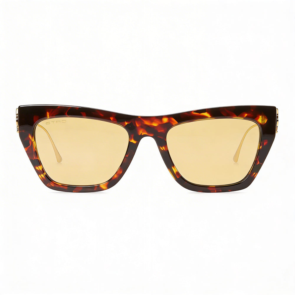 Etro Casual Women's Sunglasses with Acetate Havana Frame and Polycarbonate Yellow Lenses 54-20-140