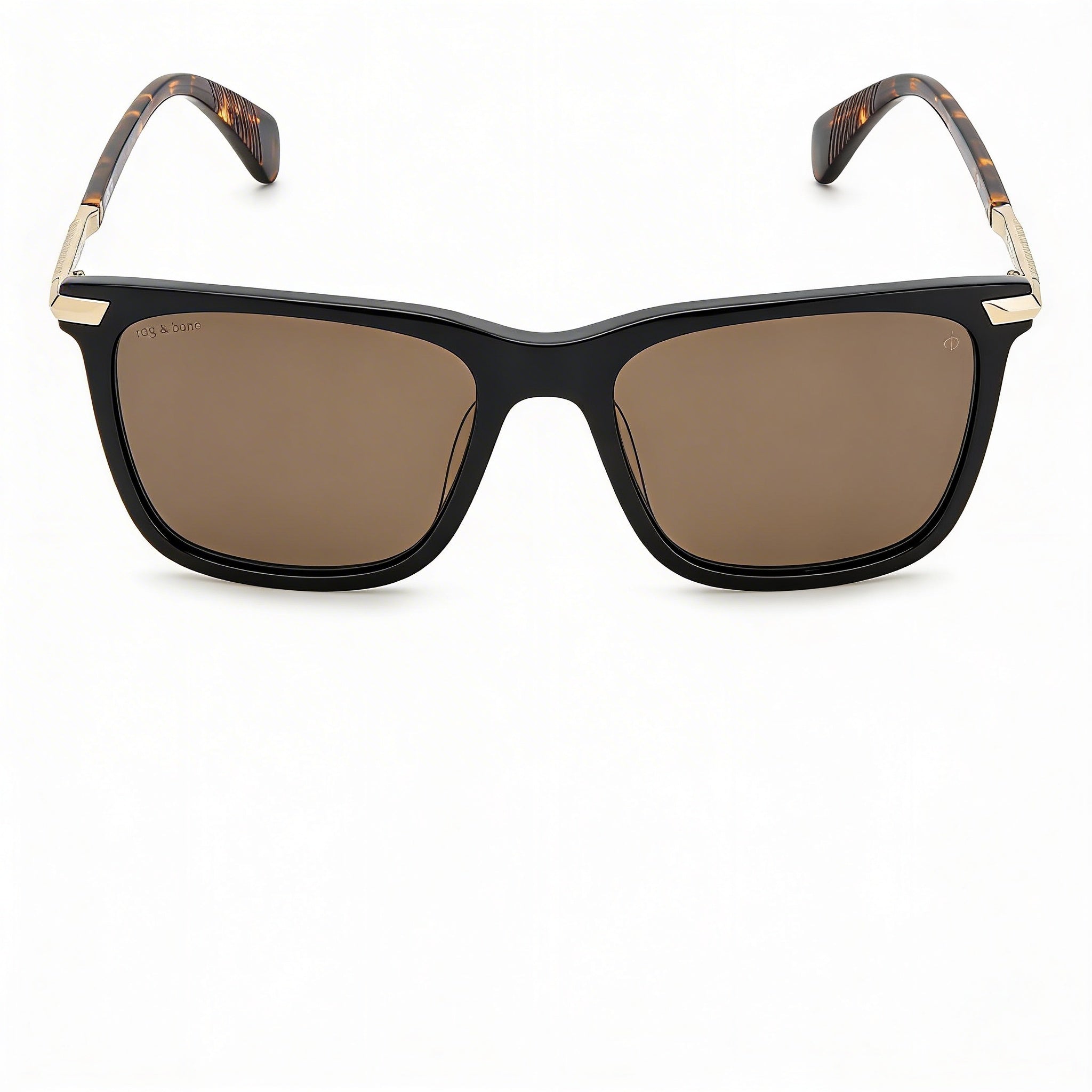 rag & bone Modern Men's Acetate Black Square Sunglasses Bronze Lenses 56mm, Photo 2
