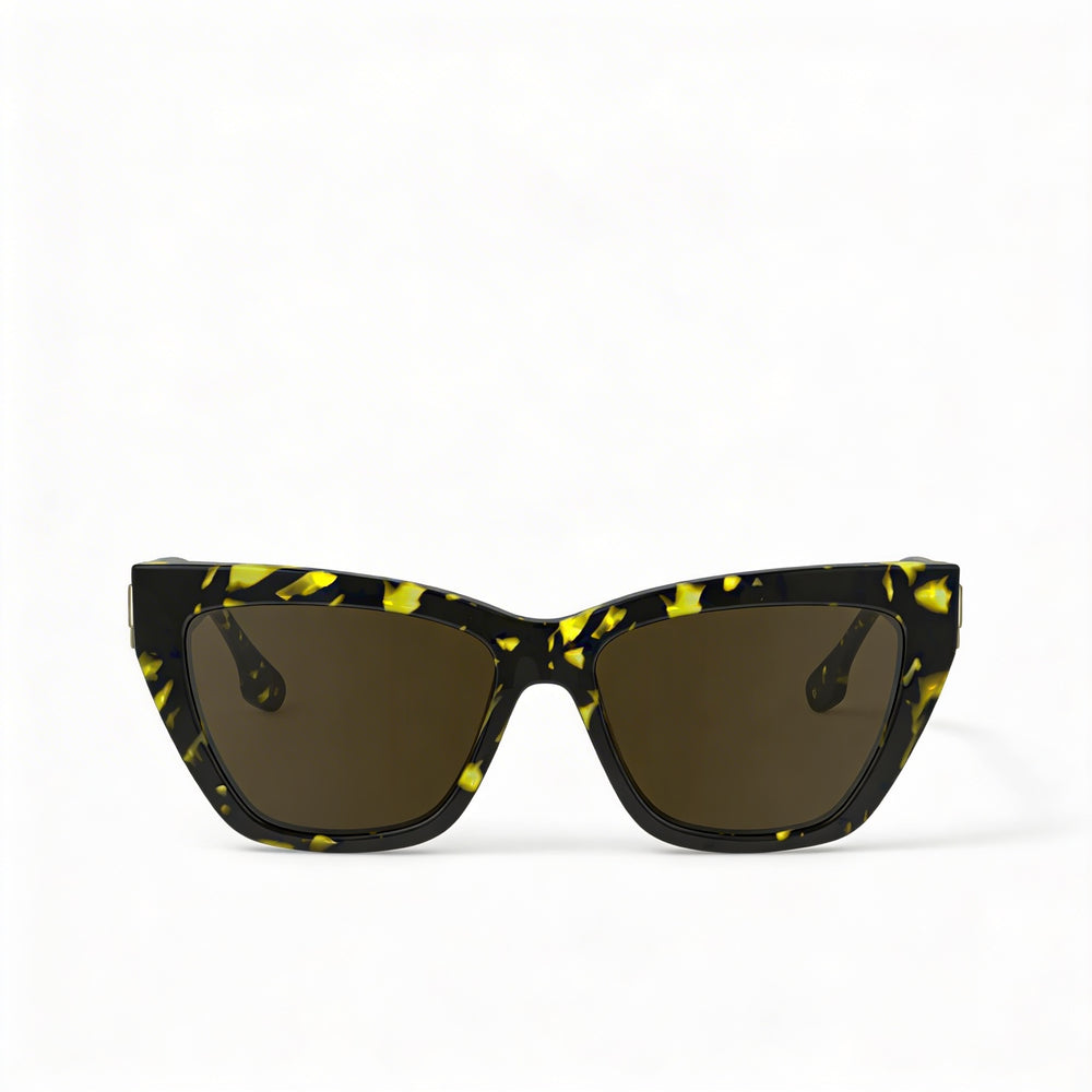 Gafas de sol Victoria Beckham Modern para mujer, color negro, amarillo y habana, de acetato y protección UV, 55 mm