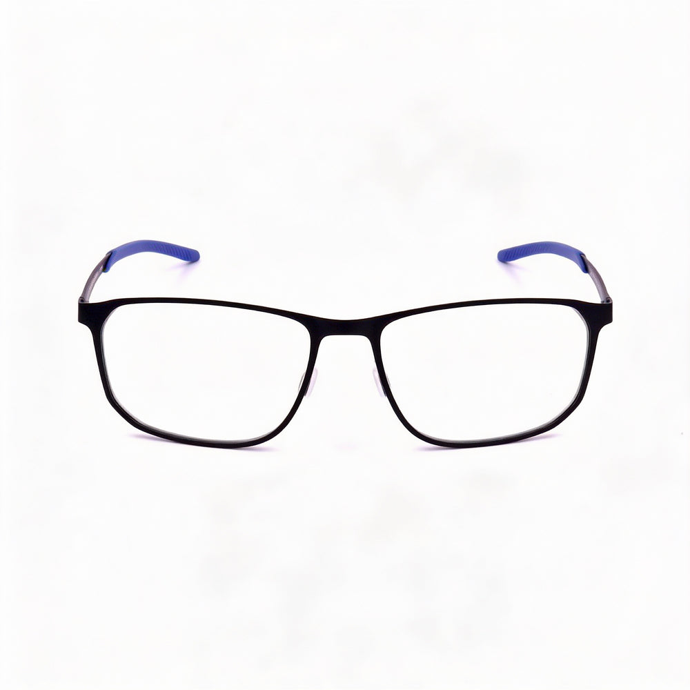 Gafas unisex Under Armour Modern UA 5029/g, montura de acero aleado, color azul negro mate, lentes de policarbonato transparente, talla 58