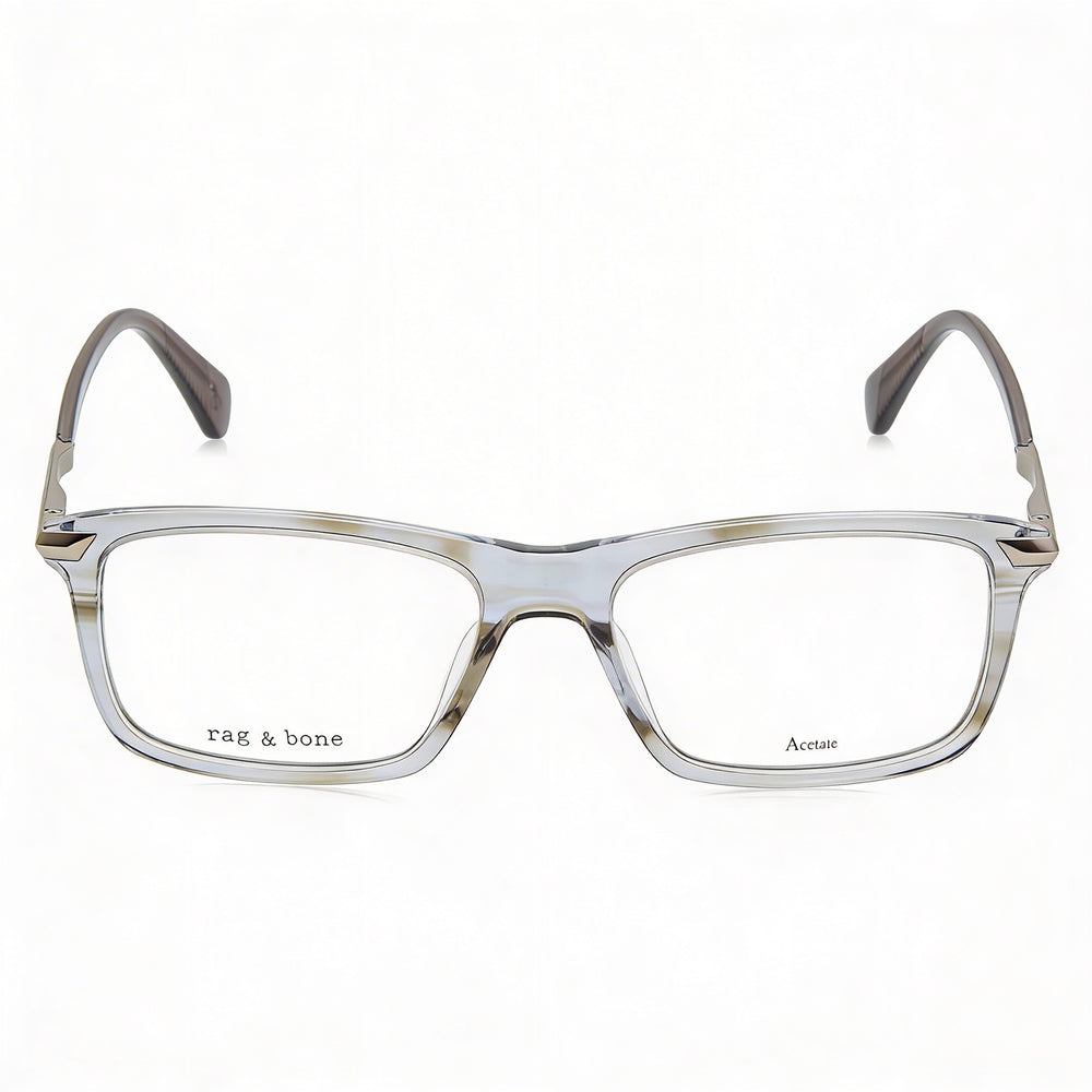 Gafas de Sol de Acetato Modernas Rag & Bone para Hombre con Lentes de Policarbonato en Cuerno Gris - 54 mm