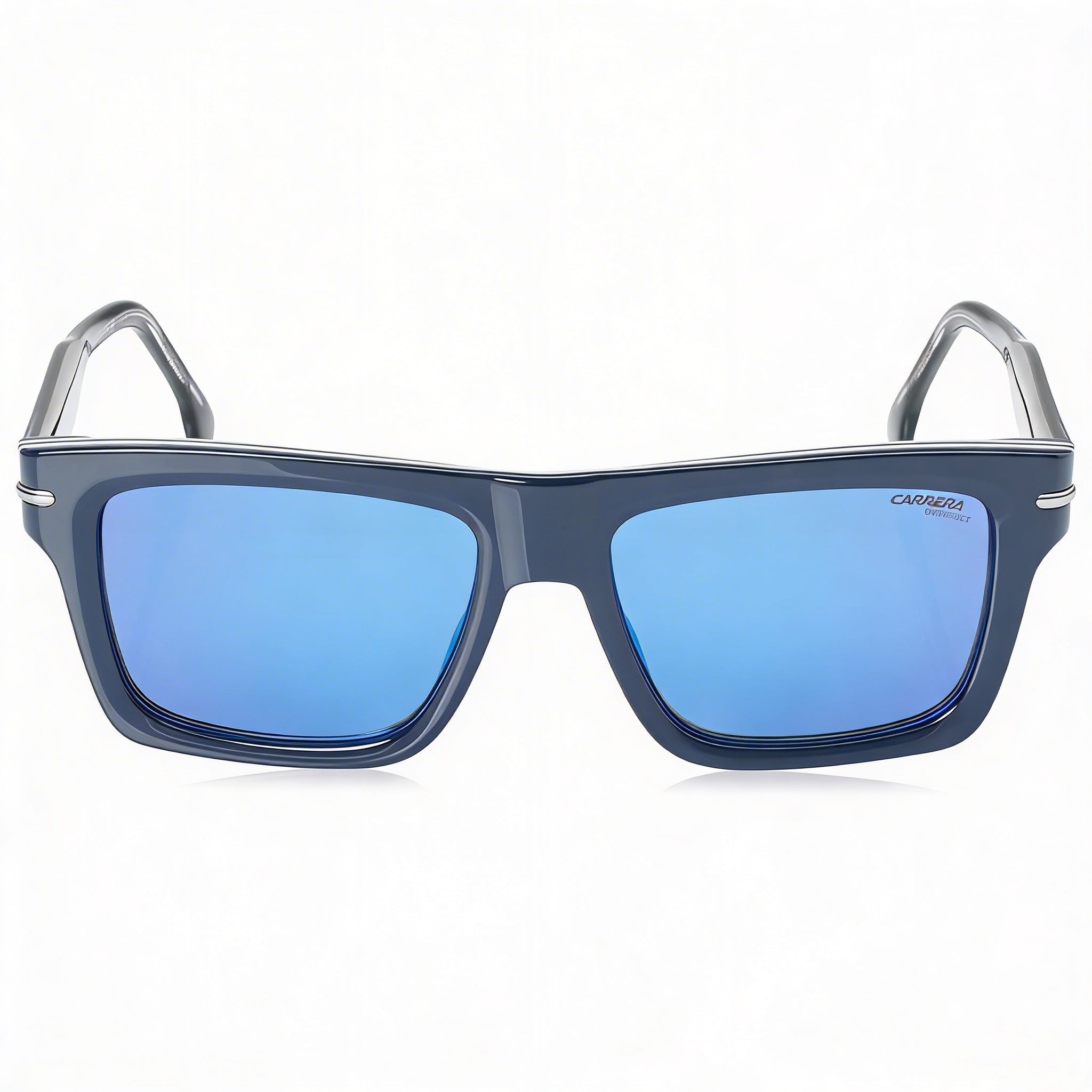 Gafas de sol unisex modernas Carrera con protección UV polarizada de acetato azul a rayas de 54 mm, Photo 1