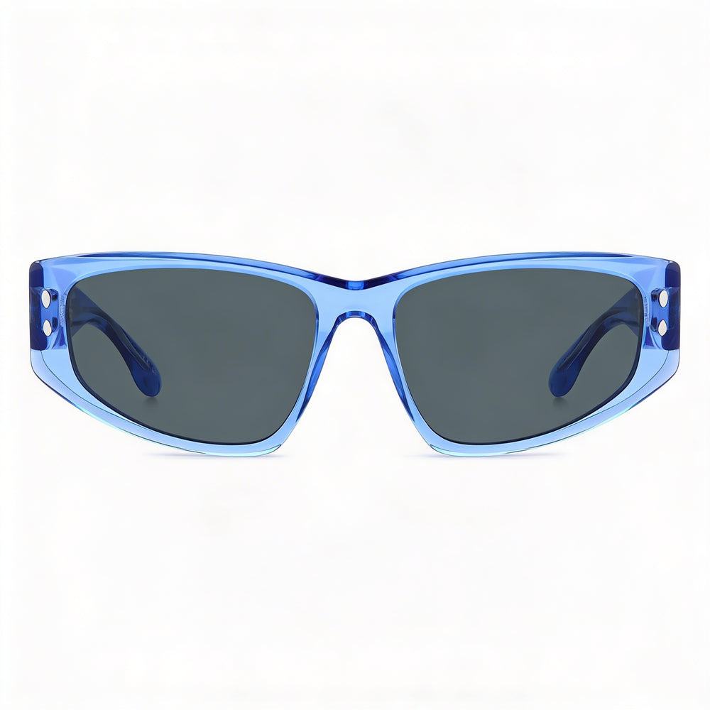 Isabel Marant Casual Women's Sunglasses: Blue Acetate Frame, Grey Lenses, 57mm Lens Width