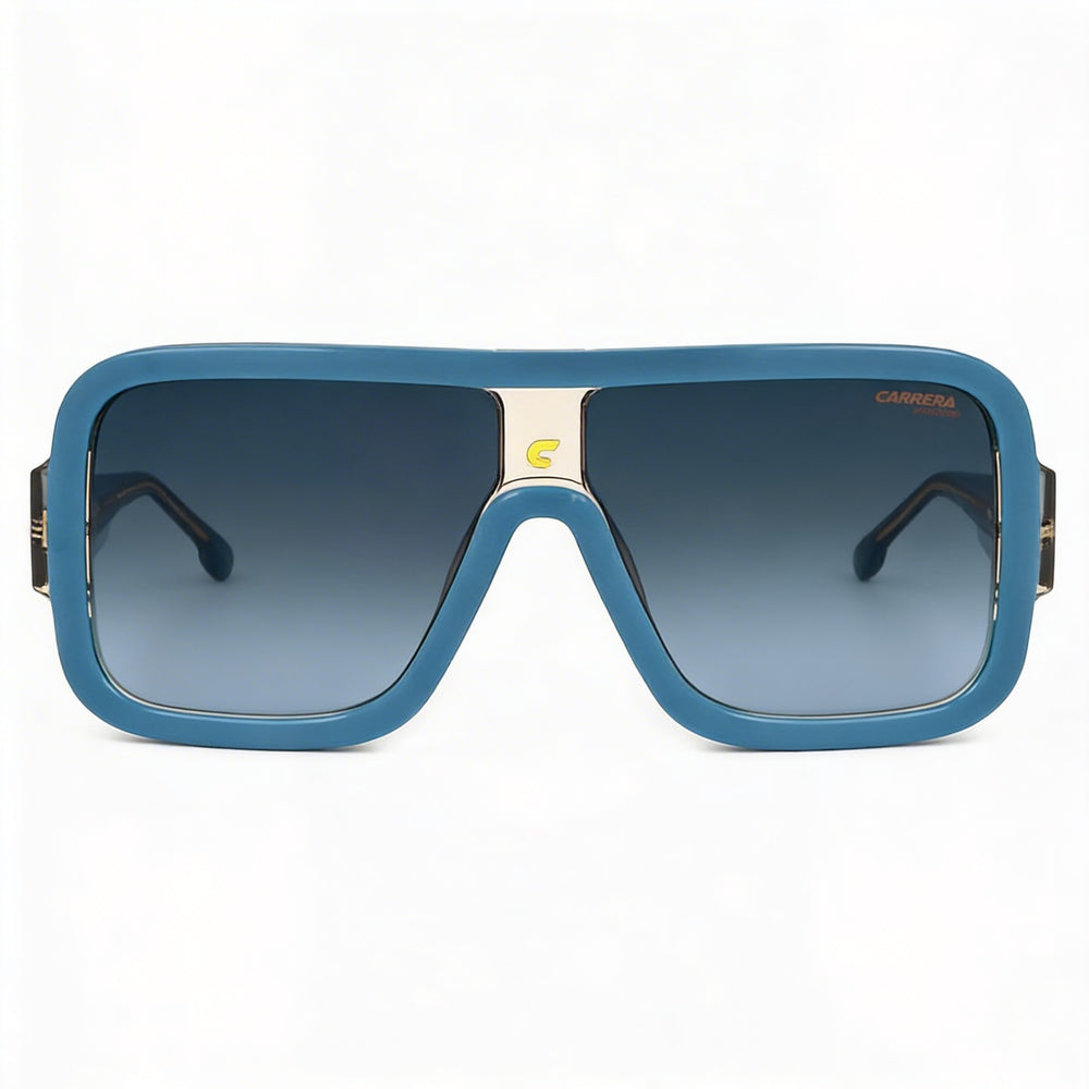 Gafas de sol Carrera Classic unisex de acetato, policarbonato, protección UV, color azul, beige y gris oscuro, 62 mm
