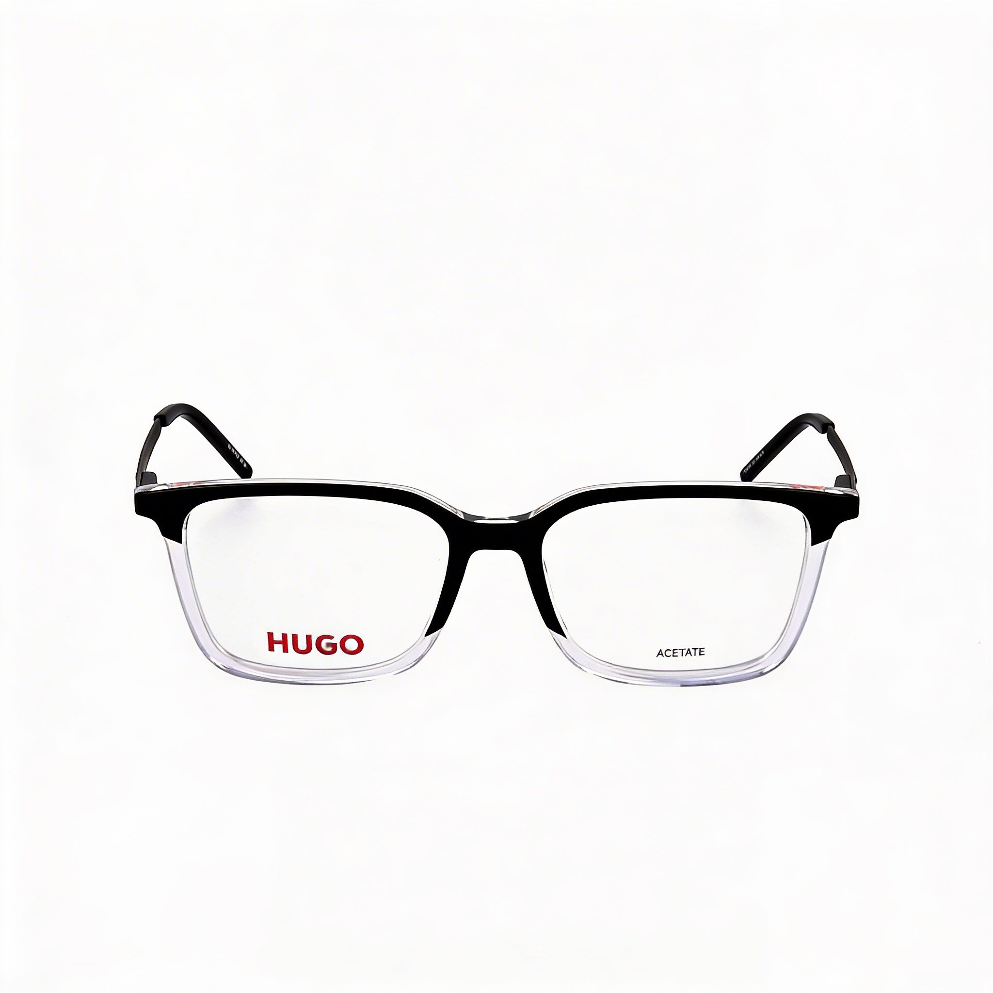 Hugo Boss Modern Unisex Black Crystal Acetate Frame Polycarbonate Eyewear 53mm, Photo 2