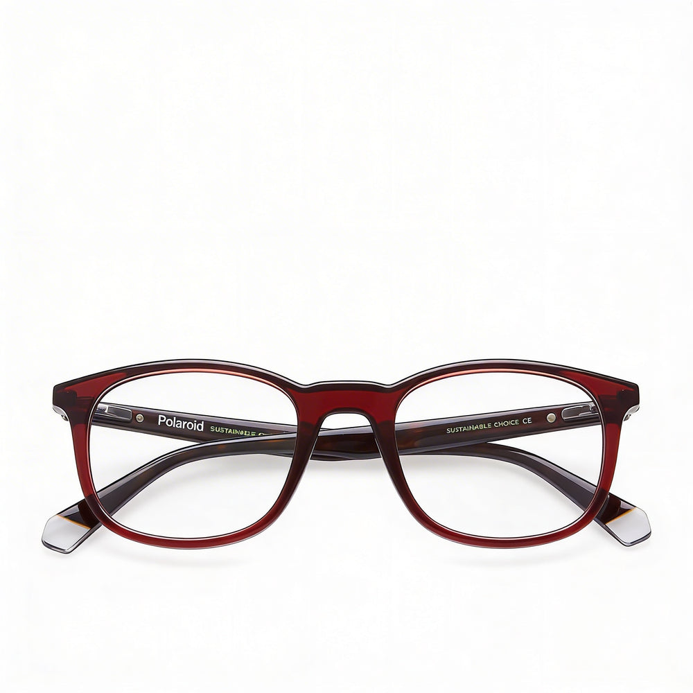 Gafas Polaroid Modern para mujer, montura de acetato roja, lentes rojas sin policarbonato, talla 50-21-145 mm