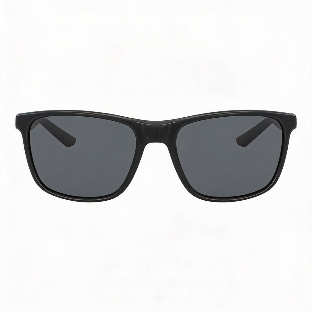 Gafas de sol unisex NIKE Modern, montura negra gris, lentes grises espejadas con protección antideslumbrante, talla grande