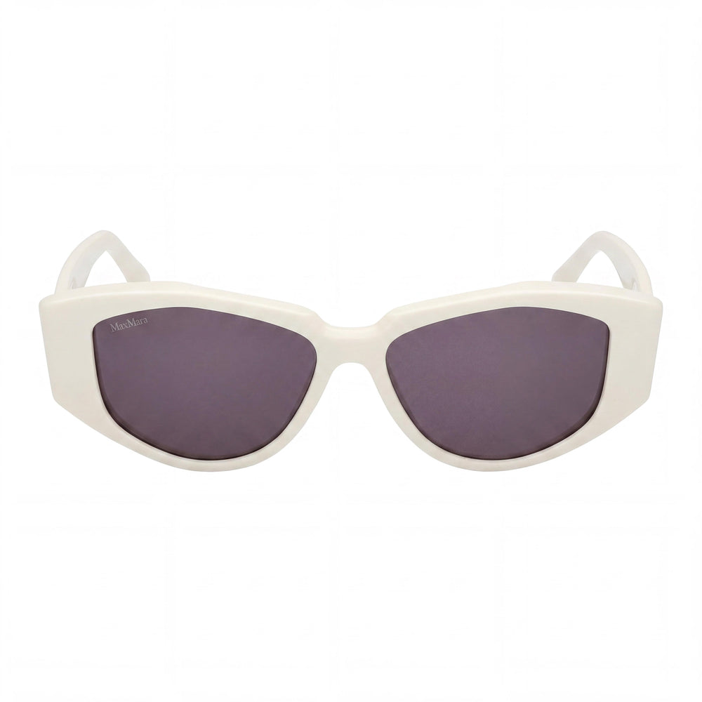 Gafas de sol informales MaxMara para mujer con montura de acetato blanco brillante y lentes ahumadas 52-14-140 mm