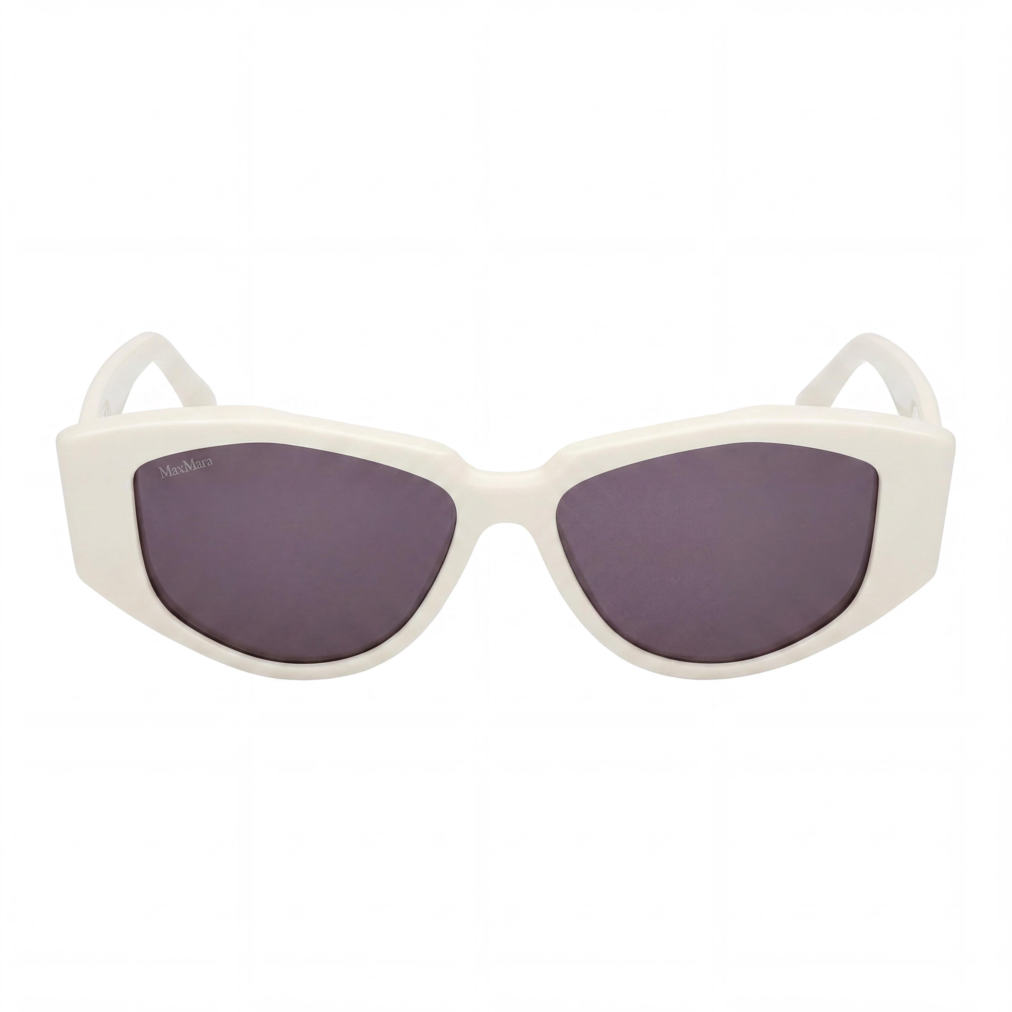 MaxMara Casual Women's Sunglasses featuring Brilliant White Acetate Frame and Smoke Lenses 52-14-140mm, Photo 2