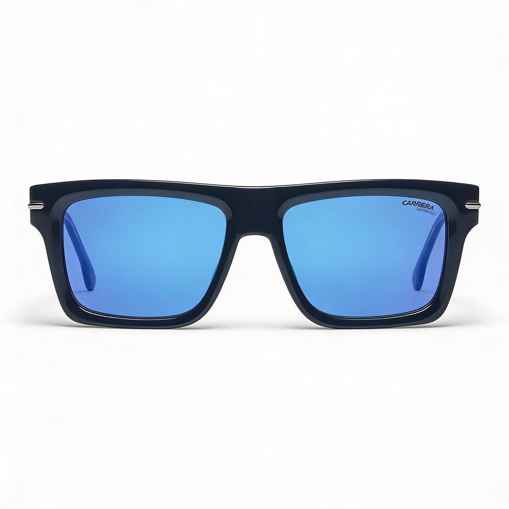 Carrera Modern Unisex Blue Striped Acetate Frame Polarized UV Protection Sunglasses 54mm Lens Width