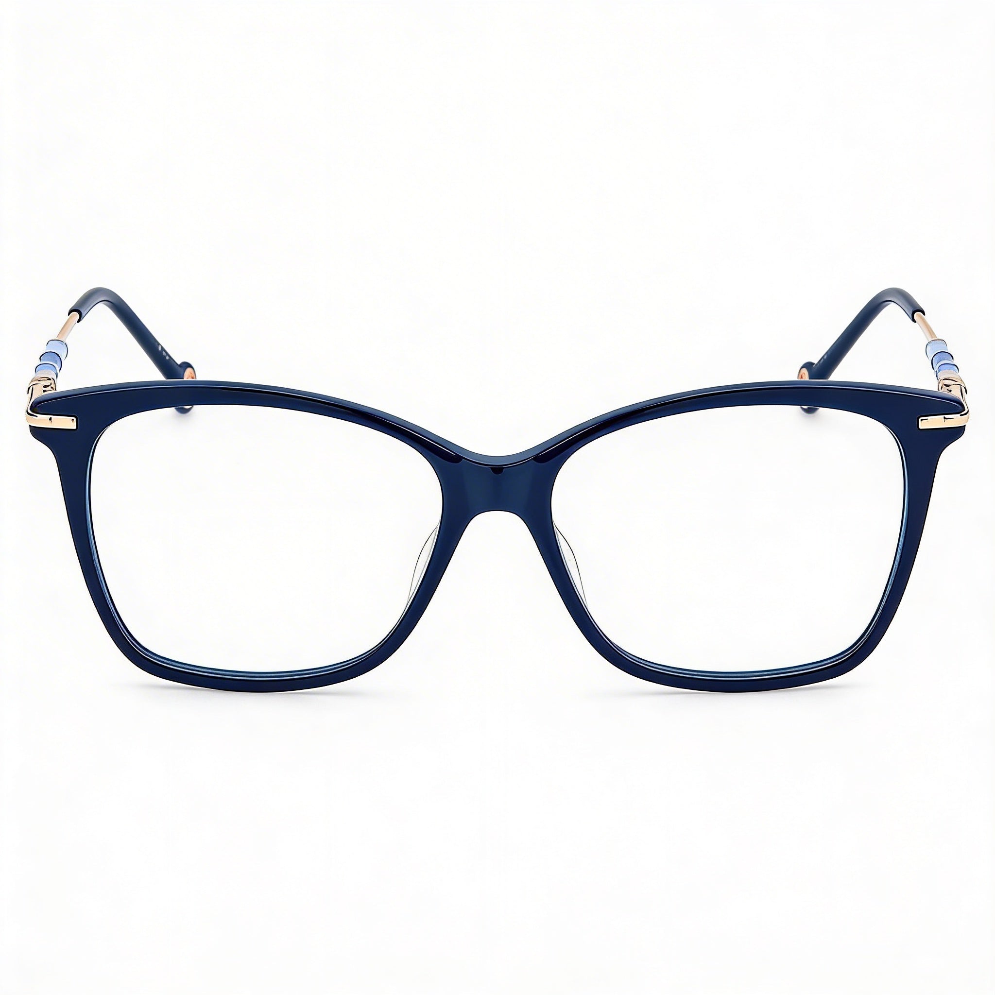 Carolina Herrera CH 0042 PJP Women's Full Rim Plastic Prescription-Ready Eyeglasses Blue Gold 54mm, Photo 2
