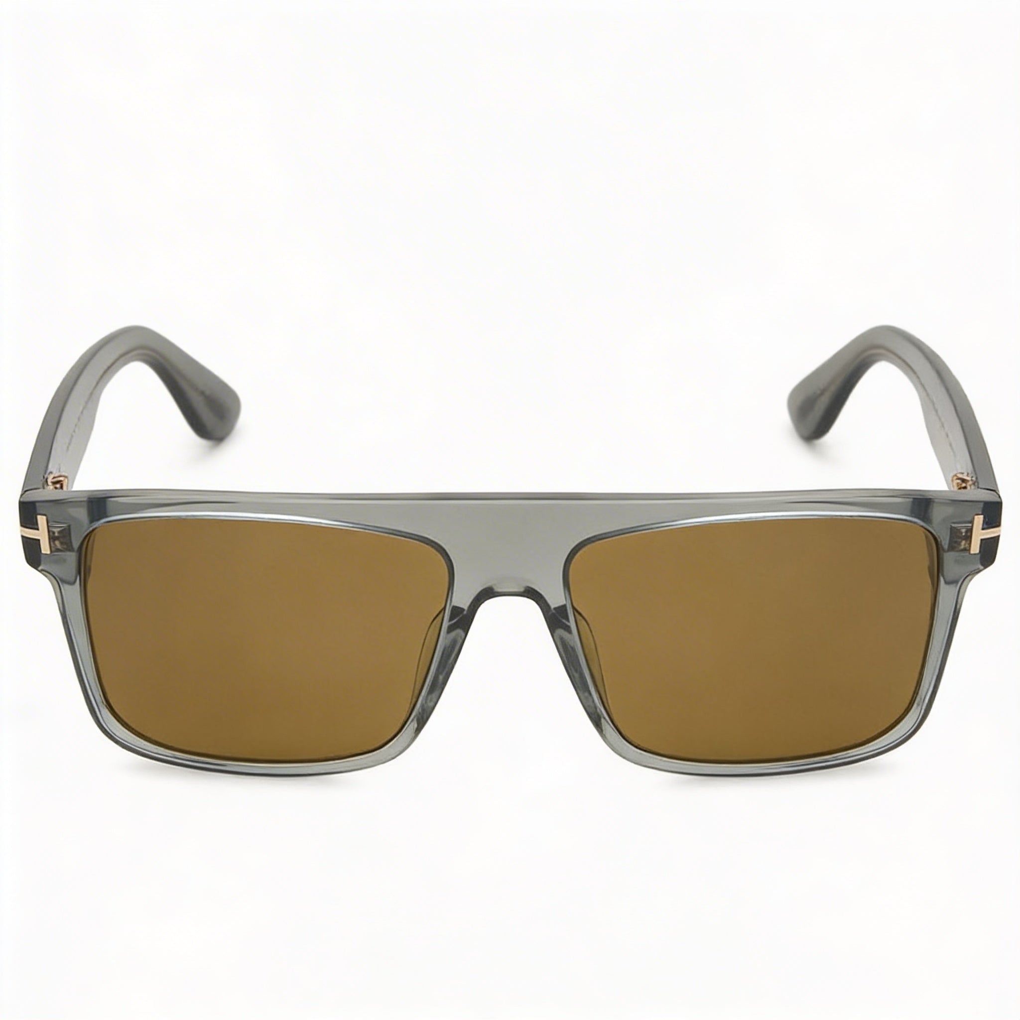 Gafas de sol Tom Ford FT0999 PHILIPPE-02 unisex con montura de plástico pantografiado gris transparente y lentes marrones sin polarizar con protección UV de 58 mm, Photo 1