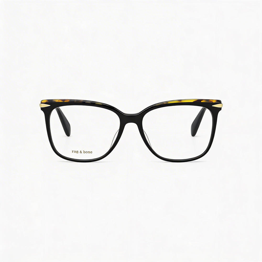 Gafas Rag & Bone Rnb 3024 de metal negro para mujer con lentes de demostración de policarbonato transparentes de 53 mm