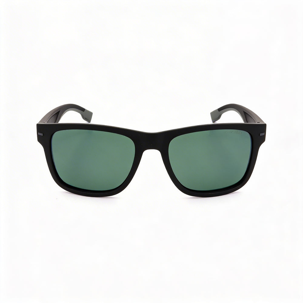 HUGO BOSS Modern Unisex ECO POLYAMIDE Matte Black Grey Green Polarized Sunglasses 55mm