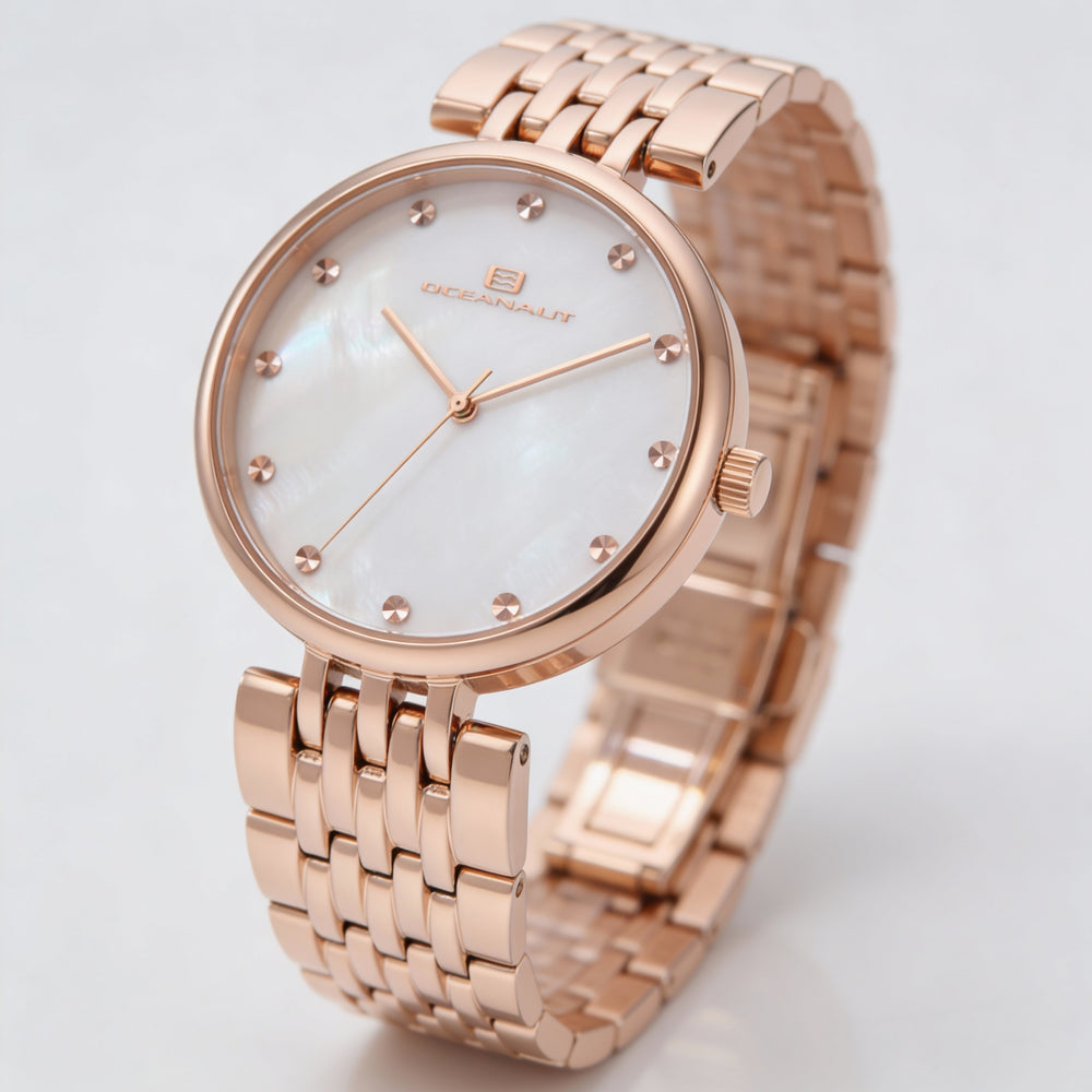Reloj Oceanaut Aerglo para mujer, de acero inoxidable, con esfera de nácar y resistente al agua