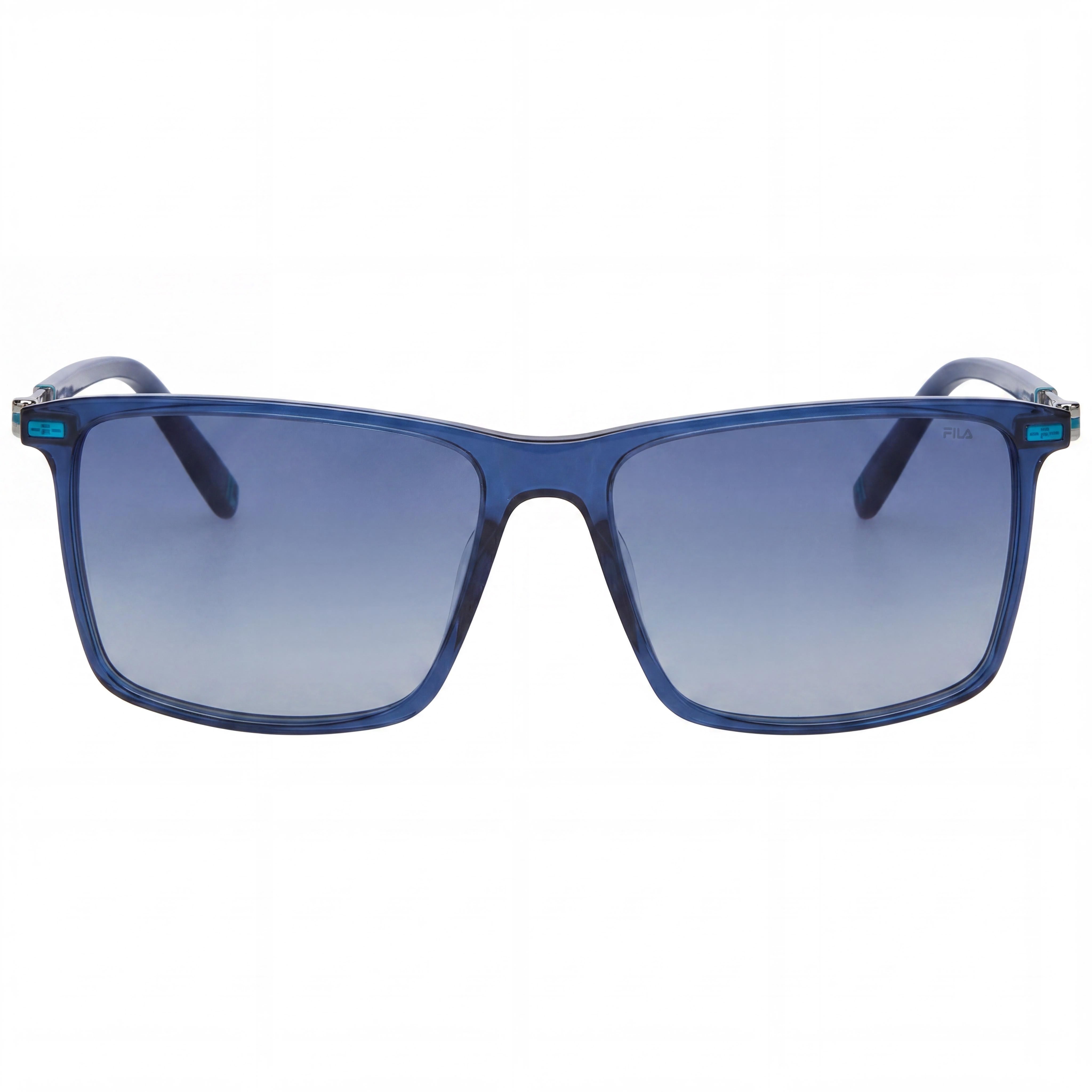 Gafas de sol Fila Casual para hombre, negras brillantes, con degradado de humo, lentes Tritan UV 400 no polarizadas de 57 mm, Photo 2