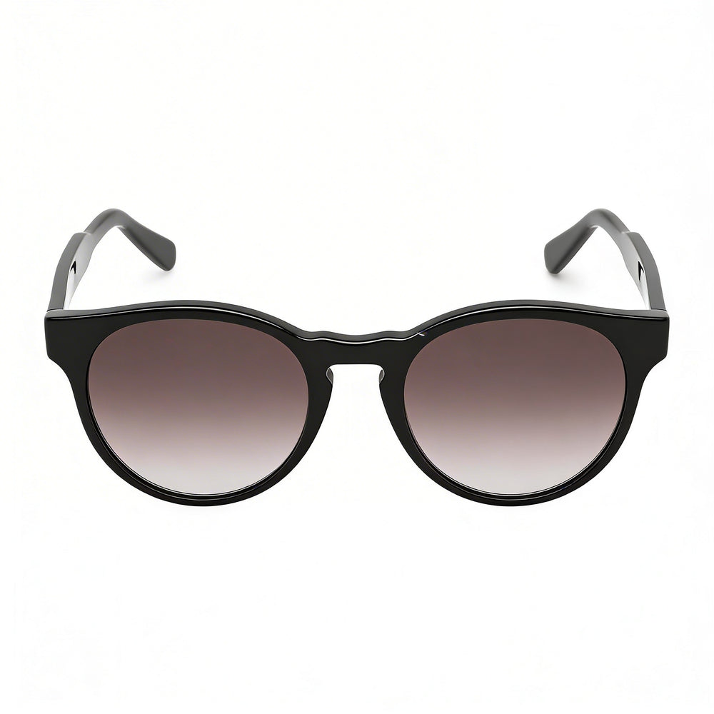 Gafas de sol redondas retro de plástico negro con lentes grises degradadas para mujer Ferragamo SF1068S 52 mm